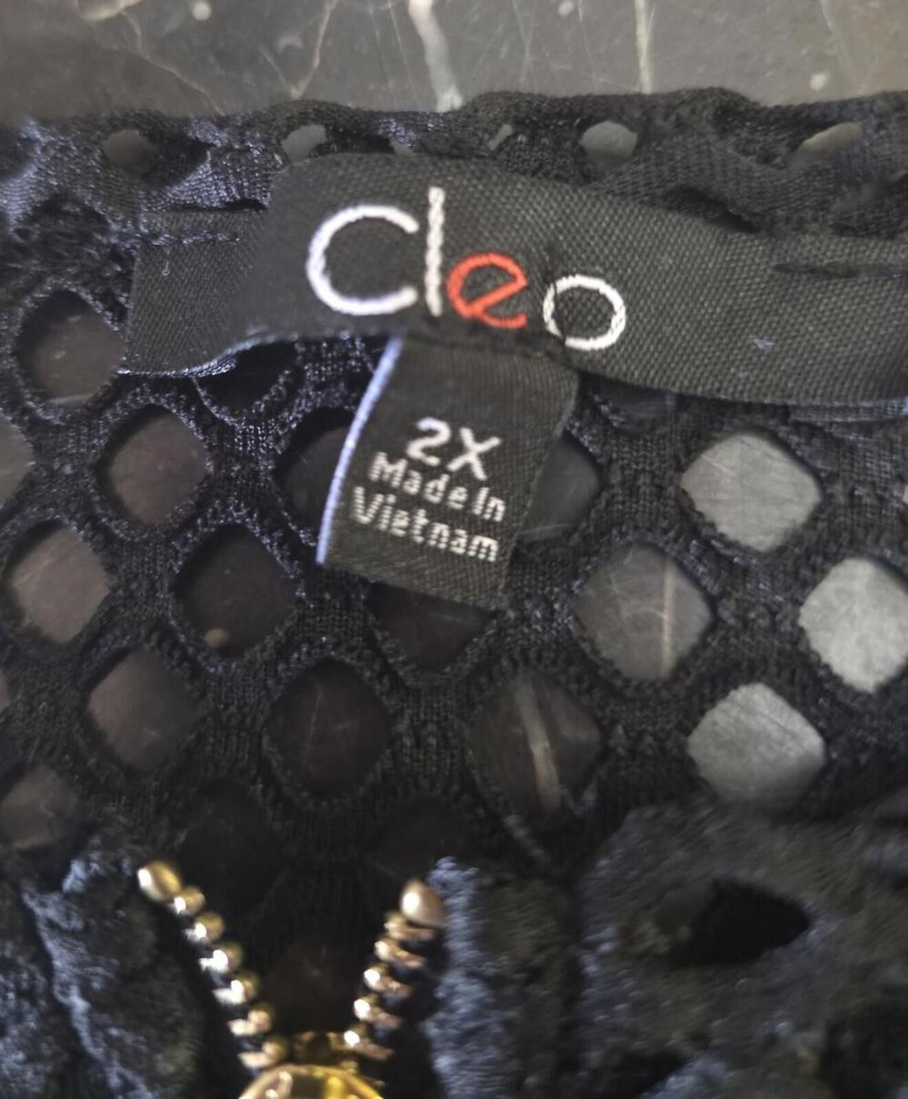 Levi's Vintage Clothing Cleo Black Sexy Mesh Net Peplum Zip Sleeveless Sheer Top 2X Size XXL / US 16-18 / IT 52-54 - 6 Thumbnail