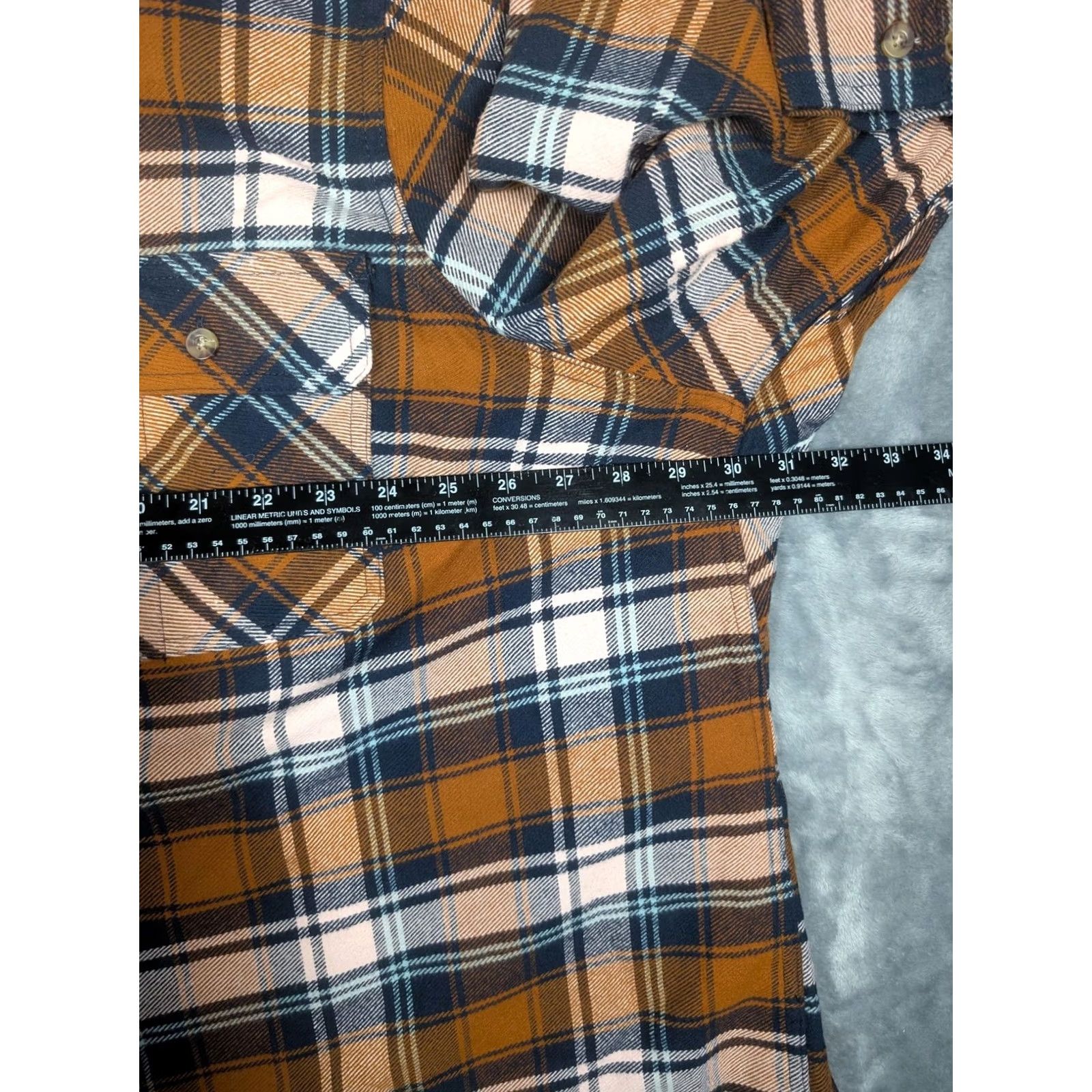 Duluth Trading Company Duluth Trading Co Shirt Mens 3XL Brown Plaid Flannel Long Sleeve Button Up Sh Blanket? Size US XXL / EU 58 / 5 - 3 Thumbnail