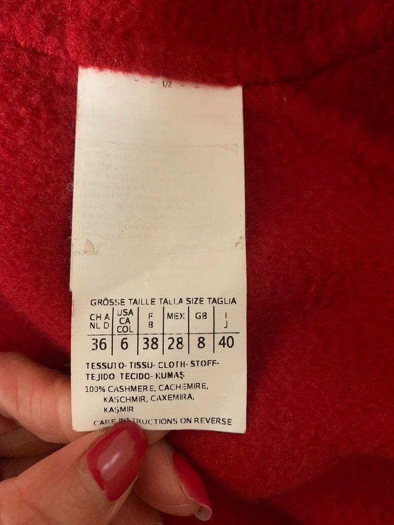 Max Mara Max Mara Coat lilia, true red, 100% cashmere water ripple Size L / US 10 / IT 46 - 7 Thumbnail