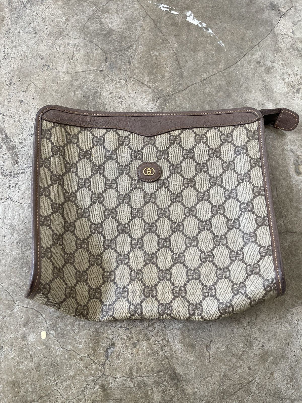 Gucci Gucci Monogram Clutch Bag GG Interlocking Zipper Size ONE SIZE - 1 Thumbnail