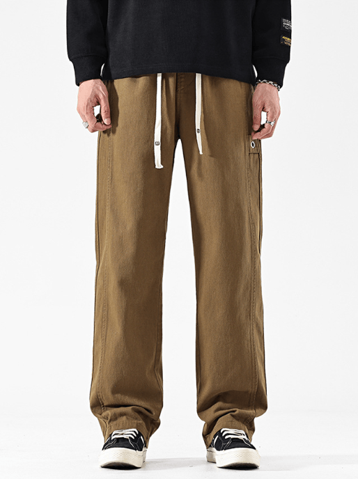 Japanese Brand Retro loose straight casual khaki cargo trousers Size US 32 / EU 48 - 1 Thumbnail