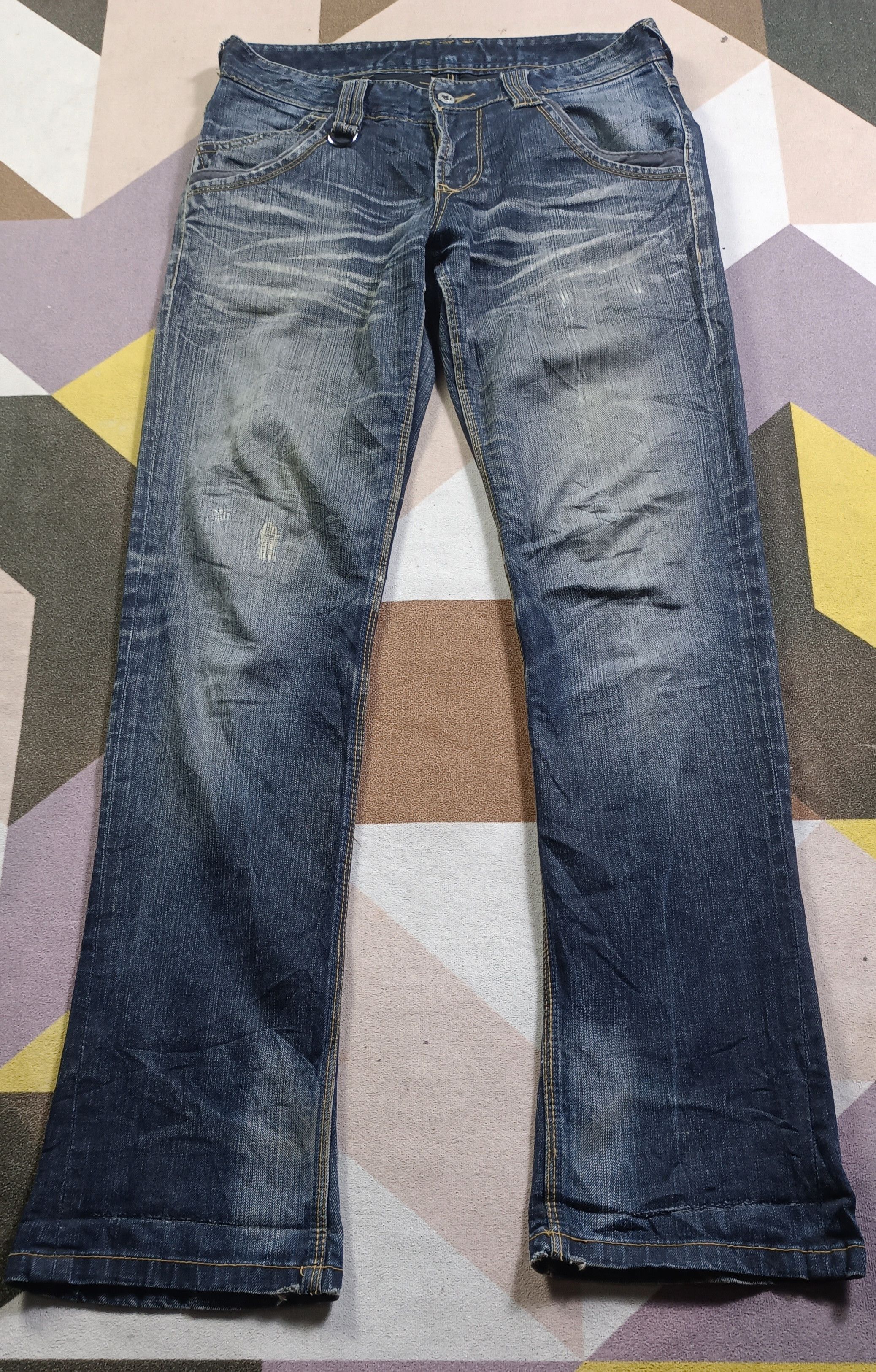 Japanese Brand HideAways Flare INDIGO Distressed Jeans Size US 32 / EU 48 - 2 Thumbnail