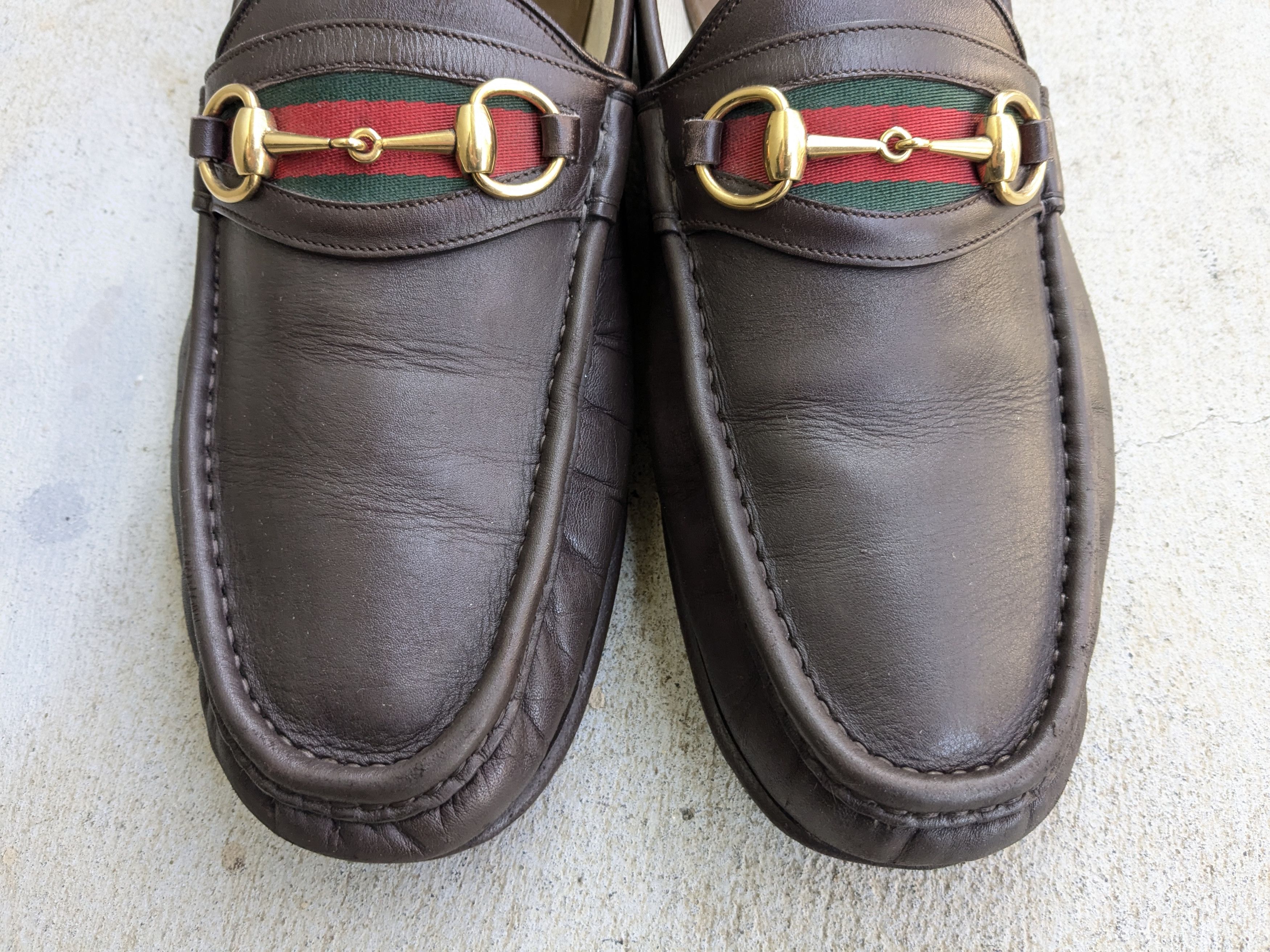 Gucci Gucci Horsebit Loafers Brown Leather 11.5 Rubber Leather Size US 11.5 / EU 44-45 - 5 Thumbnail