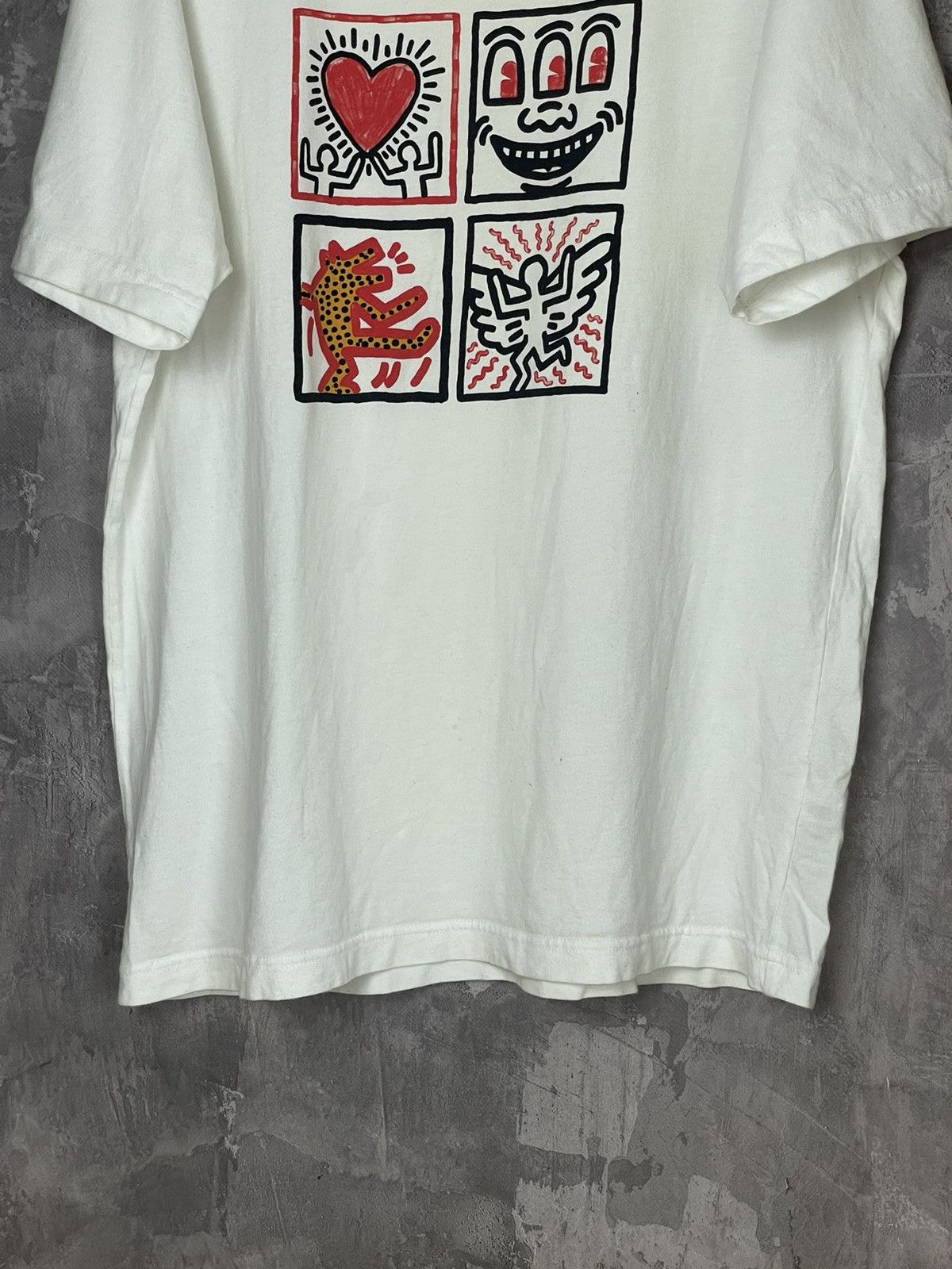 Keith Haring × Uniqlo Keith Haring Uniqlo White Graphic Coloured Print T Shirt Tee Size US M / EU 48-50 / 2 - 5 Thumbnail