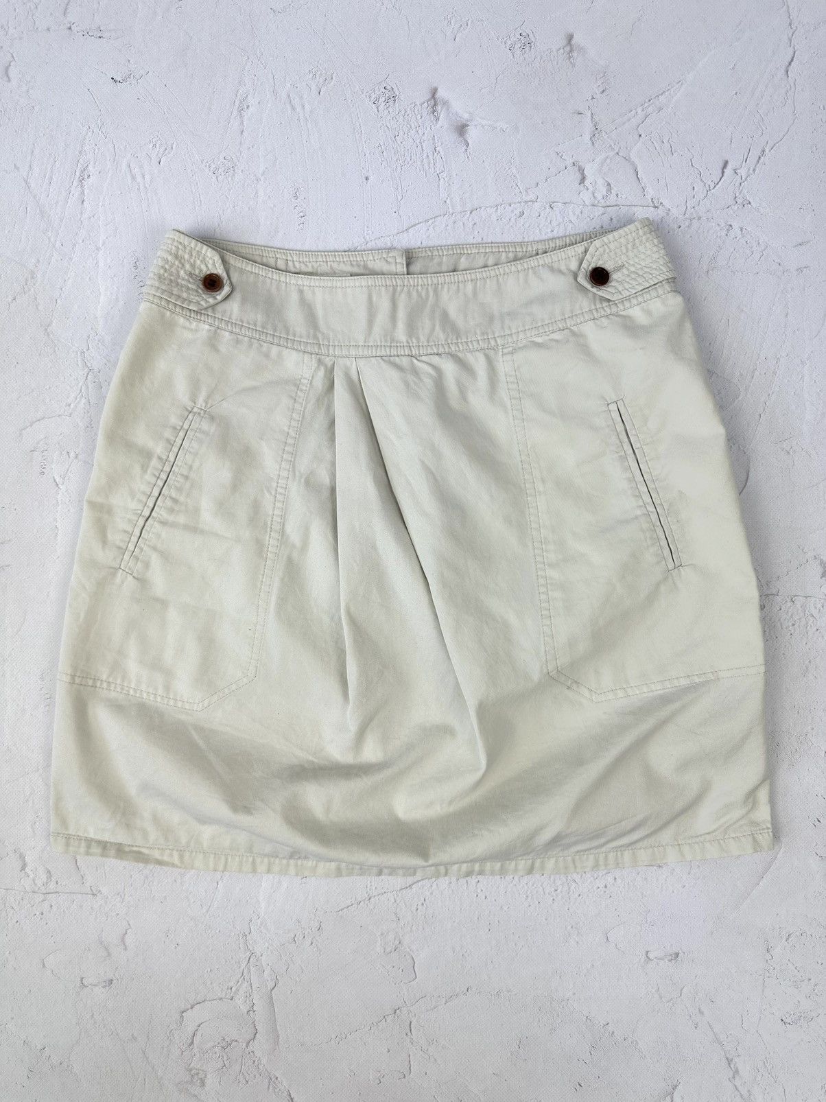 Beauty Beast × Japanese Brand × Vintage Vintage Beige Mini Skirt Size 26" / US 2 / IT 38 - 1 Thumbnail