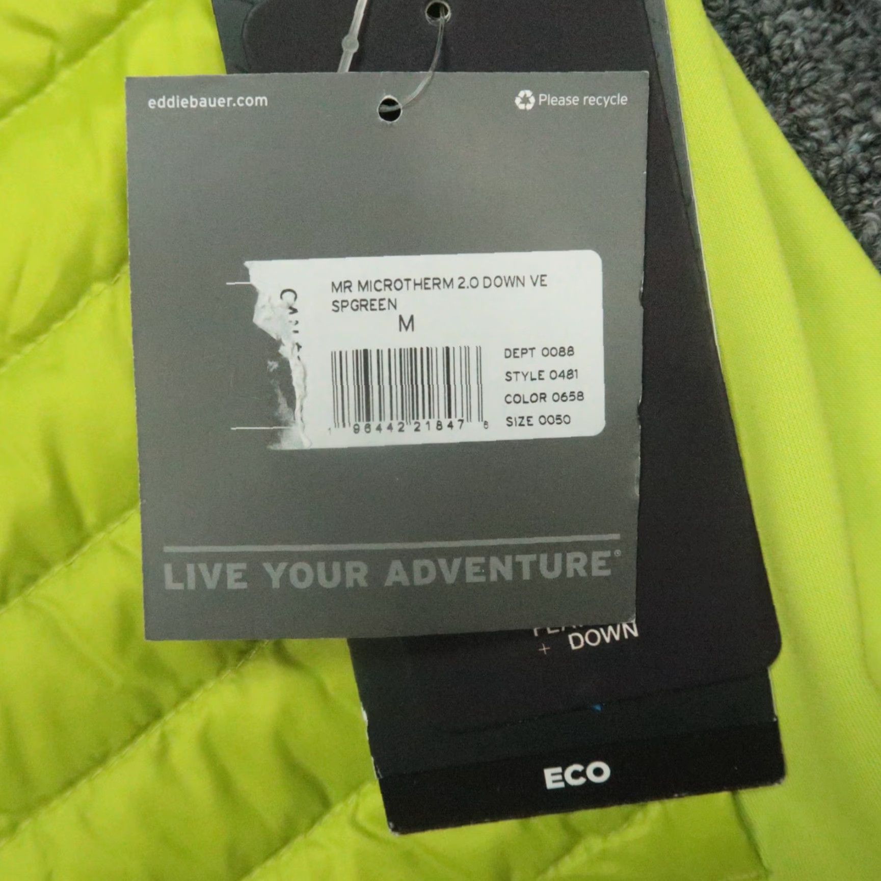 Eddie Bauer Eddie Bauer Vest Mens Medium Yellow First Ascent Microtherm 2.0 Puffer 800 Down Size US M / EU 48-50 / 2 - 6 Thumbnail