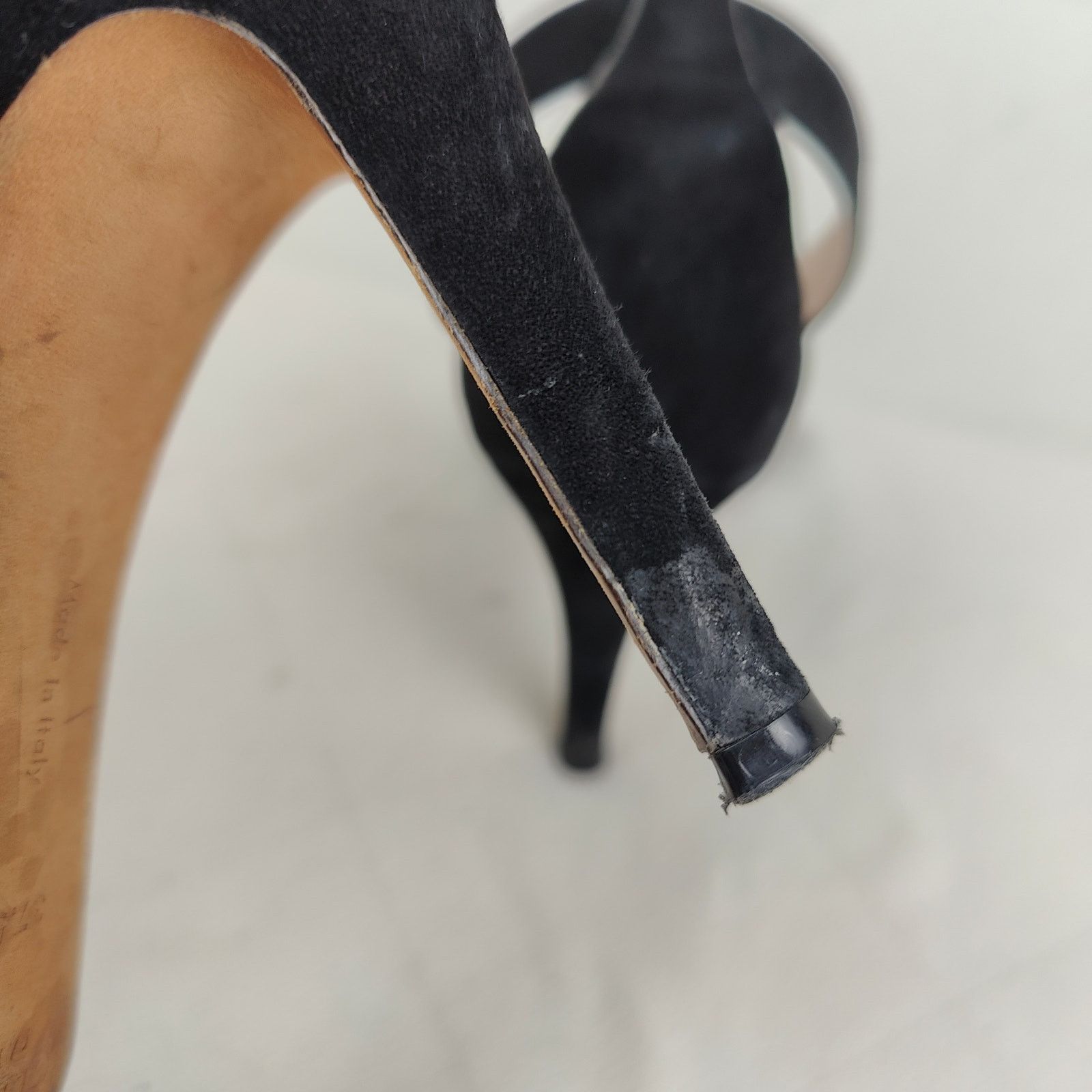 Celine Celine Suede Ankle Wrap Sandals Womens 7.5 37.5 Black Heels Size US 7.5 / IT 37.5 - 7 Thumbnail