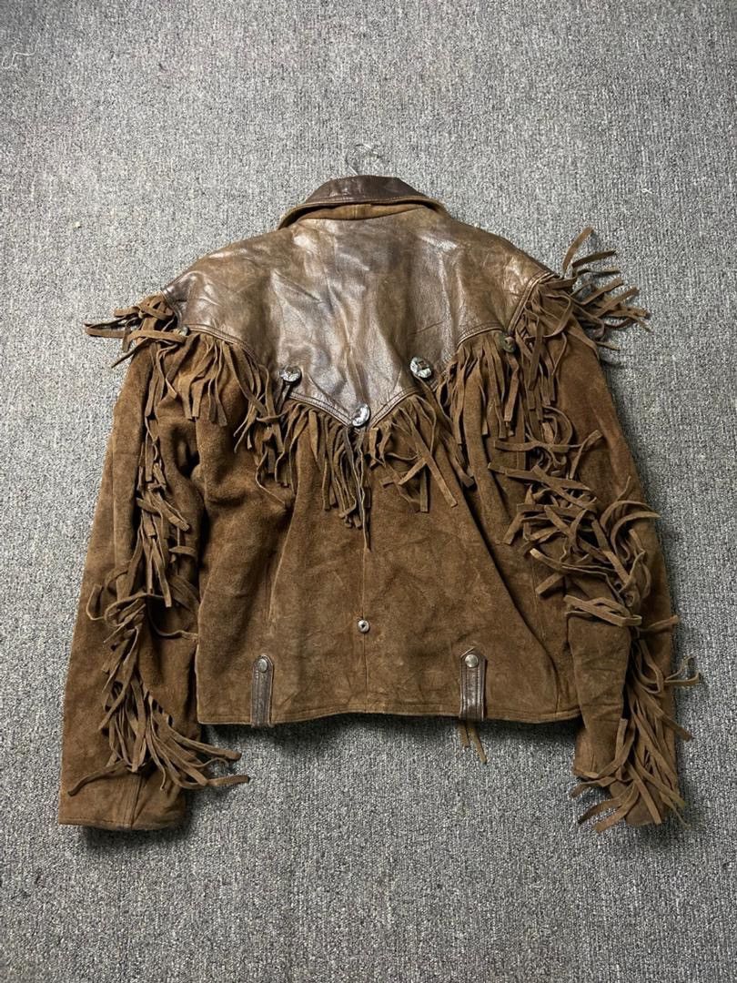 Japanese Brand Nice London Brand Leather Fringed Cowboy Jacket (191) Size US M / EU 48-50 / 2 - 2 Thumbnail