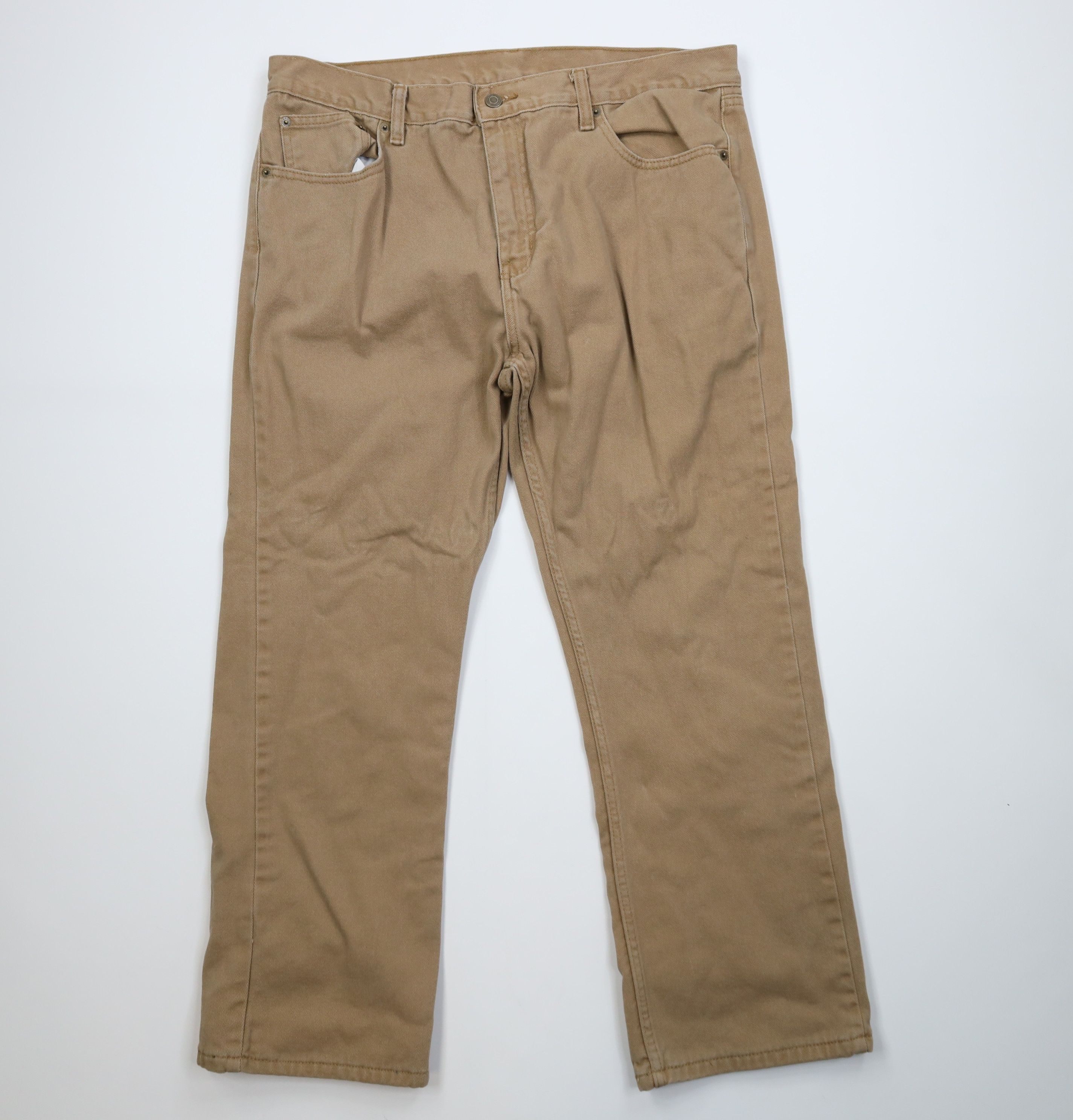 Vintage Vintage Streetwear Heavy Flannel Lined Wide Leg Jeans Beige Size US 38 / EU 54 - 2 Thumbnail