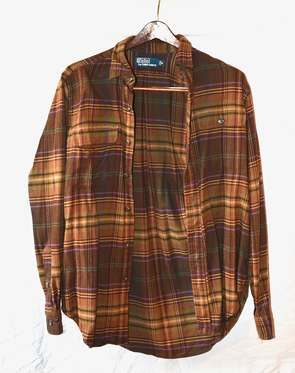 Polo Ralph Lauren Polo Ralph Lauren Brown Plaid Flannel Shirt Small Size US S / EU 44-46 / 1 - 1 Thumbnail