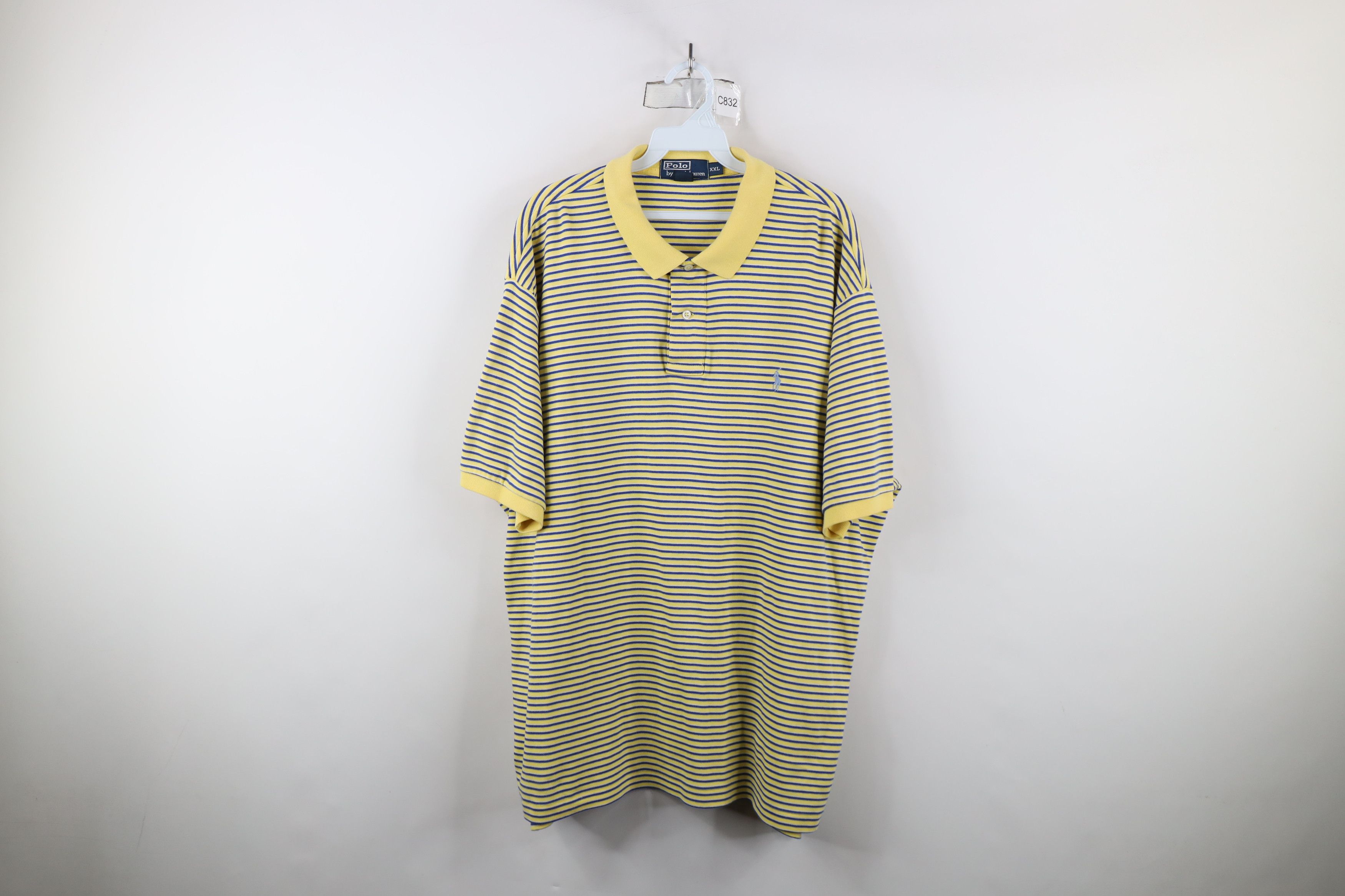 Ralph Lauren × Vintage Vintage 90s Ralph Lauren Soft Cotton Touch Polo Shirt Yellow Size US XXL / EU 58 / 5 - 1 Thumbnail