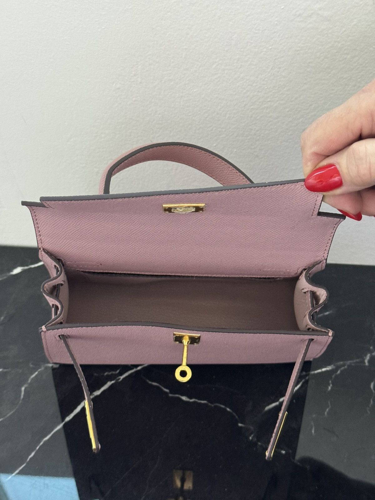 Other Mauve “Kelly-Style” Top Handle Bag Size ONE SIZE - 12 Thumbnail