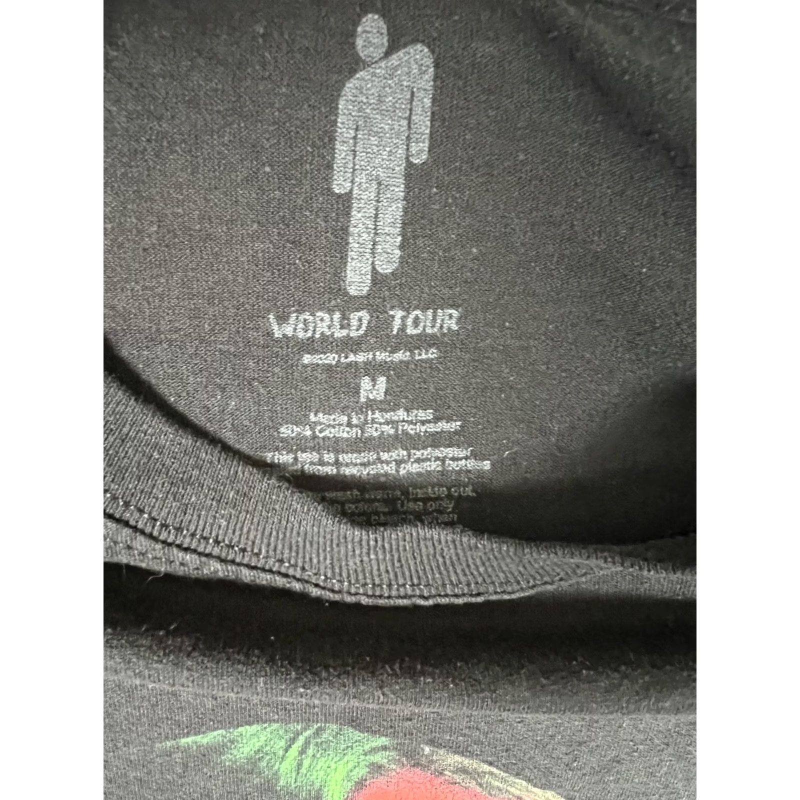 Vintage Billie Eilish Stay Home Tour T-Shirt M Regular Men Short Sleeve Crew Neck Black Cotton Double-Sided Graphic Print Concert Merch 2020s Size US M / EU 48-50 / 2 - 7 Thumbnail
