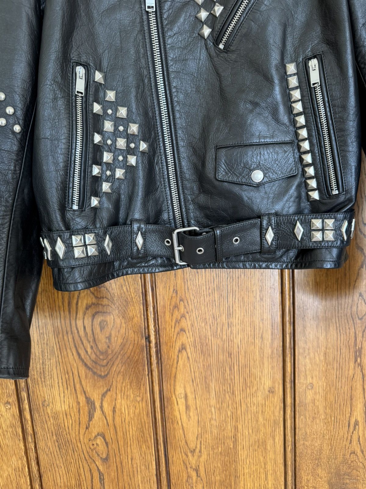 Saint Laurent Paris FW16 Saint Laurent studded leather biker jacket Hedi Grail Size US M / EU 48-50 / 2 - 16 Thumbnail