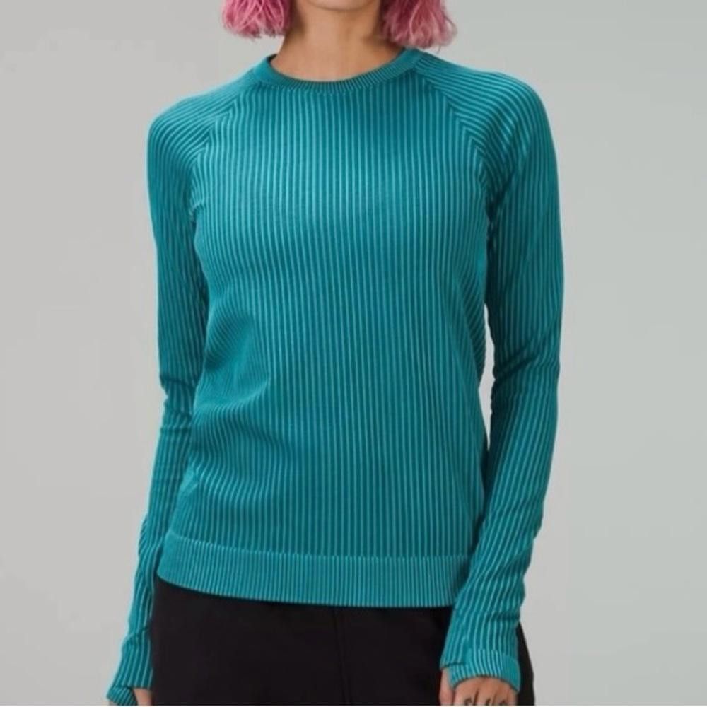 Lululemon Lululemon Rest Less Pullover Rib Green Jasper / Oceanic 10 Size L / US 10 / IT 46 - 1 Thumbnail
