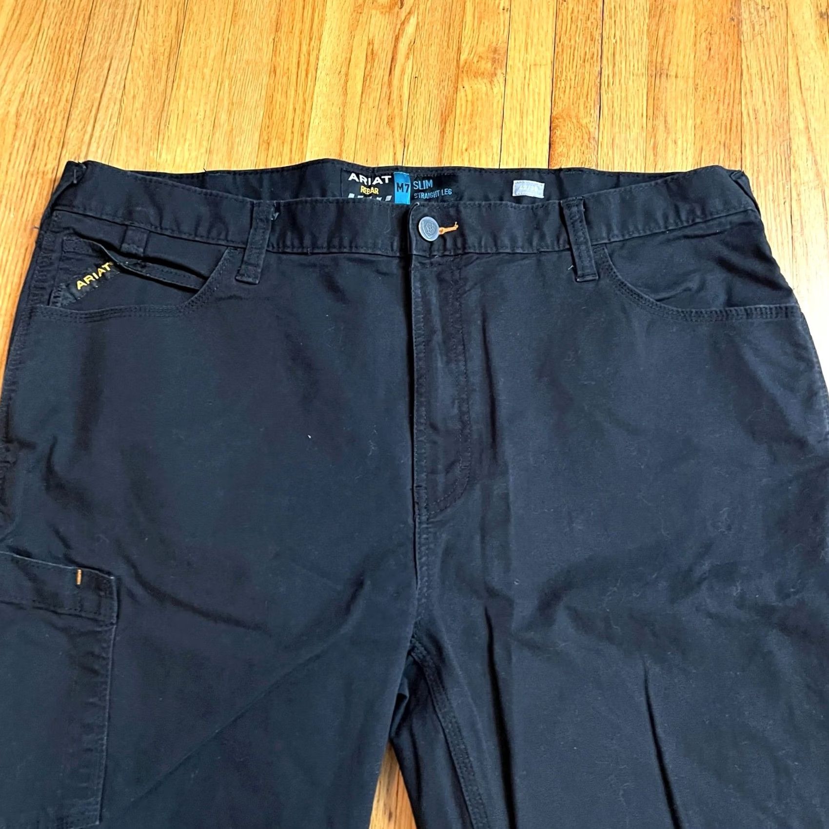 Ariat Ariat Rebar M7 Pants Mens 42 X30 Black DuraStretch Made Tough Straight Slim Cargo Pants Mens Black 42 X30 Size US 42 / EU 58 - 2 Thumbnail