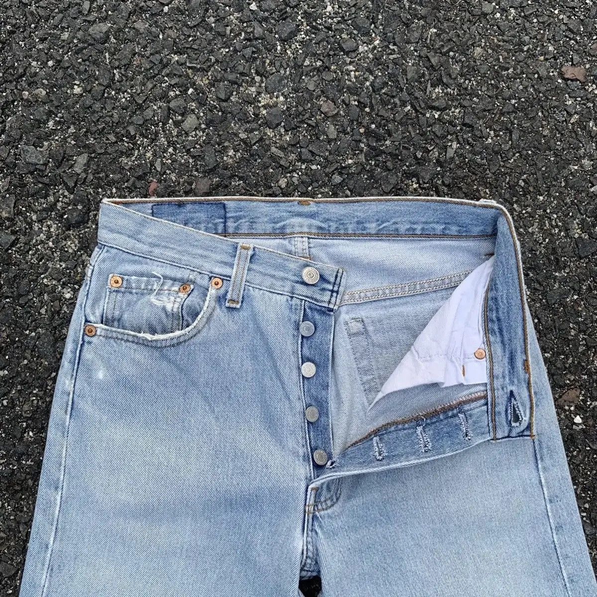 Levi's Ripped Levi’s 501 Jeans Light Wash Levis Denim Pants Size US 27 - 7 Thumbnail