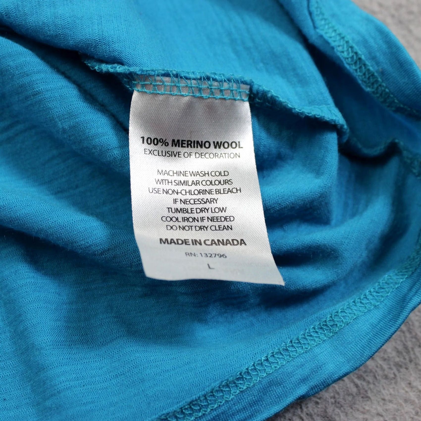 Layer 8 SEG'MENTS Shirt Womens Large Blue Long Sleeve Base Layer Lightweight Merino Wool Size L / US 10 / IT 46 - 4 Thumbnail
