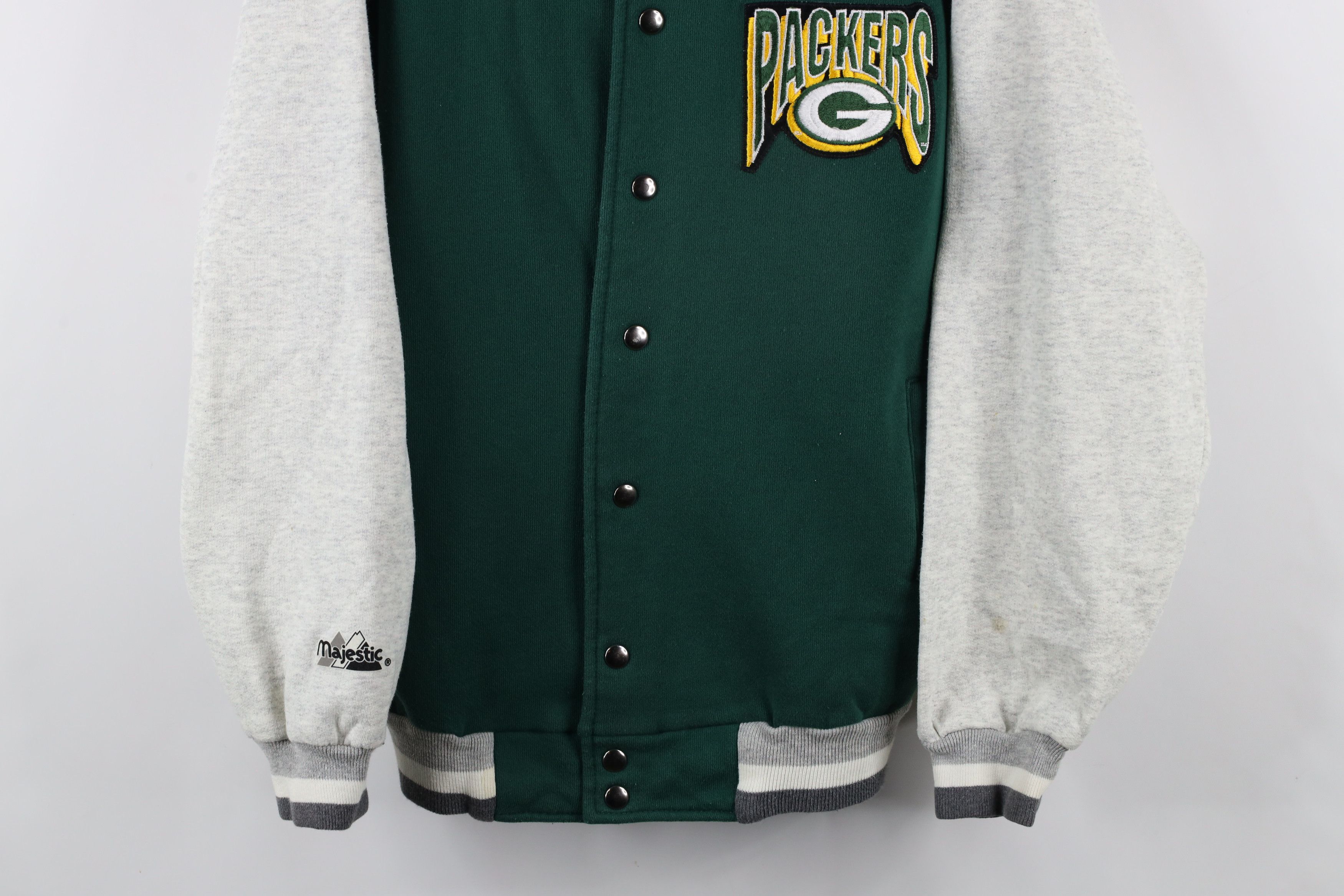 Majestic × Vintage Vintage 90s Majestic Football Varsity Sweatshirt Jacket USA Size US L / EU 52-54 / 3 - 3 Thumbnail