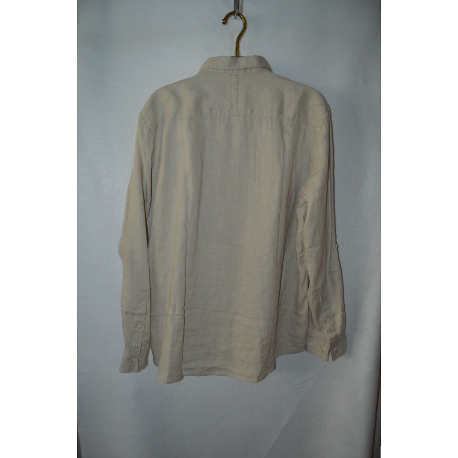 Vintage Short Fin Resort Wear Shirt Mens 3XL Beige Button Up Linen Beach NWOT Size US XXL / EU 58 / 5 - 2 Thumbnail