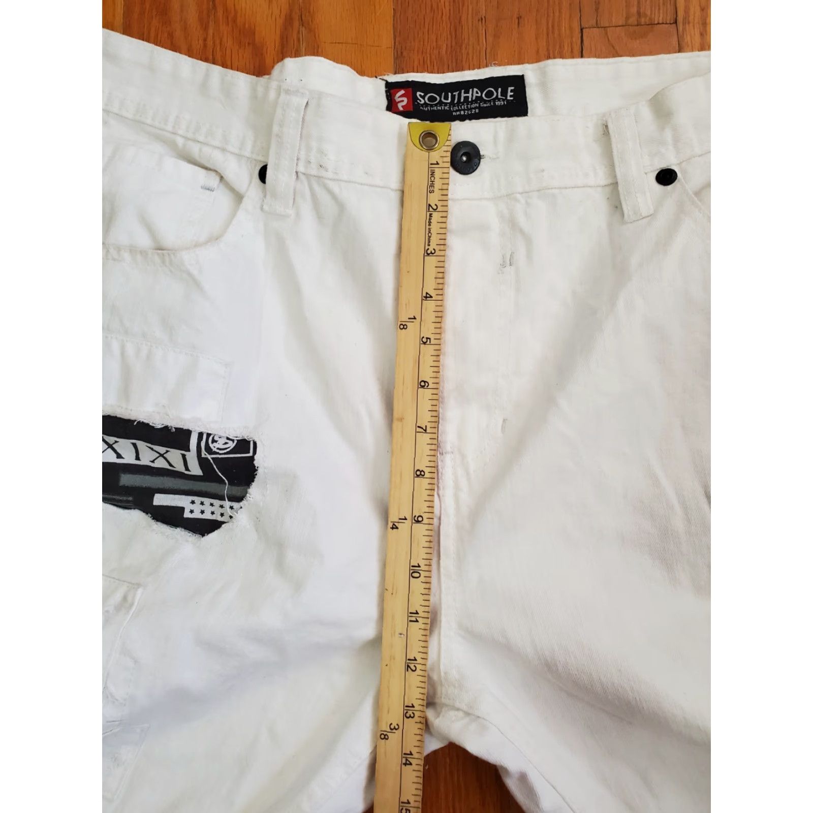 Southpole VINTAGE Southpole Jeans Patchwork White 40x32 Hip Hop 90s Grunge Denim Mens Straight Relaxed High Rise Size US 40 / EU 56 - 6 Thumbnail