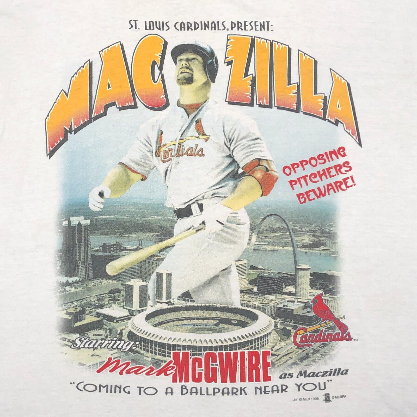 MLB × Vintage 1998 Mark McGwire Maczilla Cardinals Baseball Tee T Shirt XL Size US XL / EU 56 / 4 - 2 Thumbnail