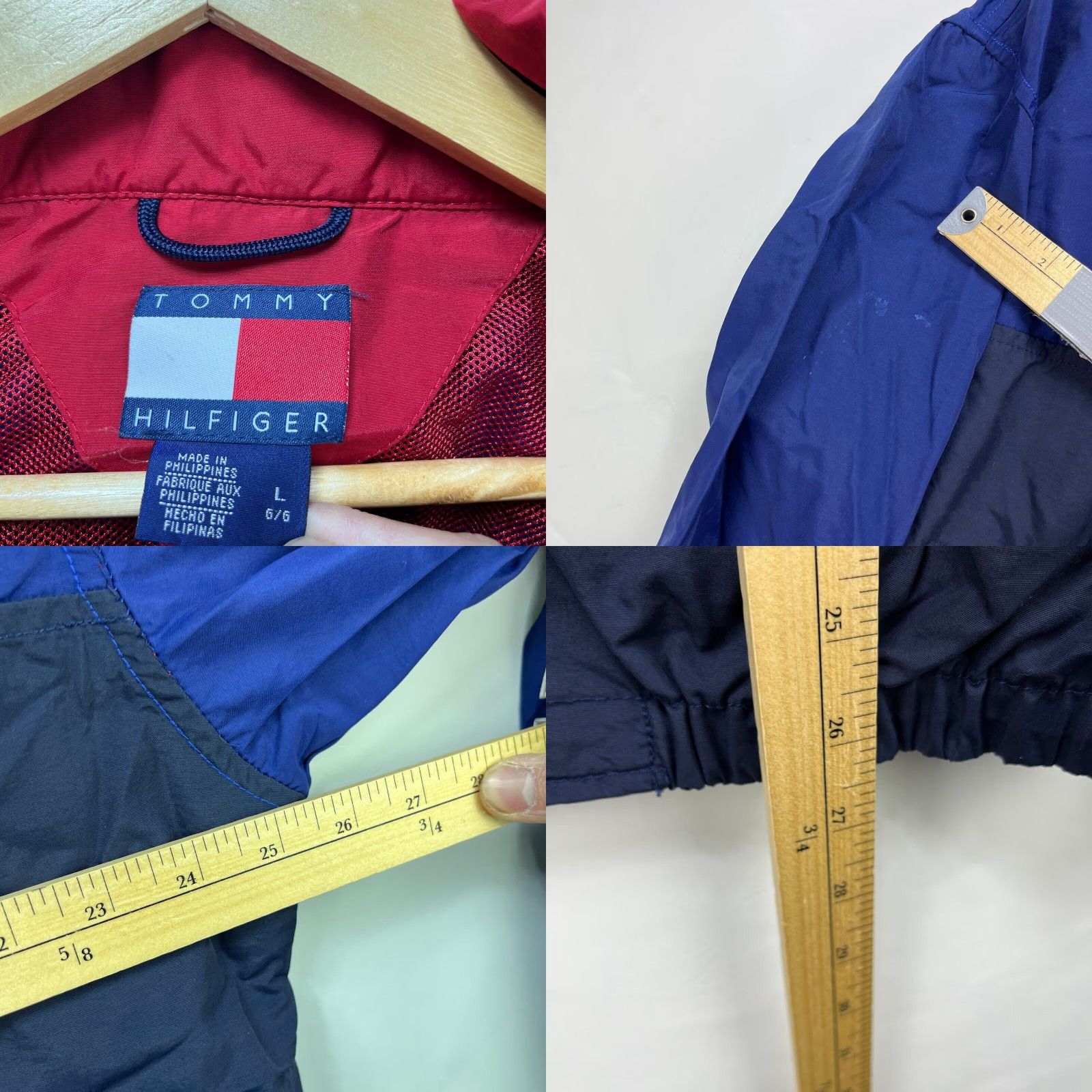 Tommy Hilfiger VINTAGE Tommy Hilfiger Windbreaker Hooded Jacket L Men Blue 90s Windbreaker Hooded Mens 90s Tommy Hilfiger Windbreaker Jacket L Blue Mens Size US L / EU 52-54 / 3 - 8 Thumbnail