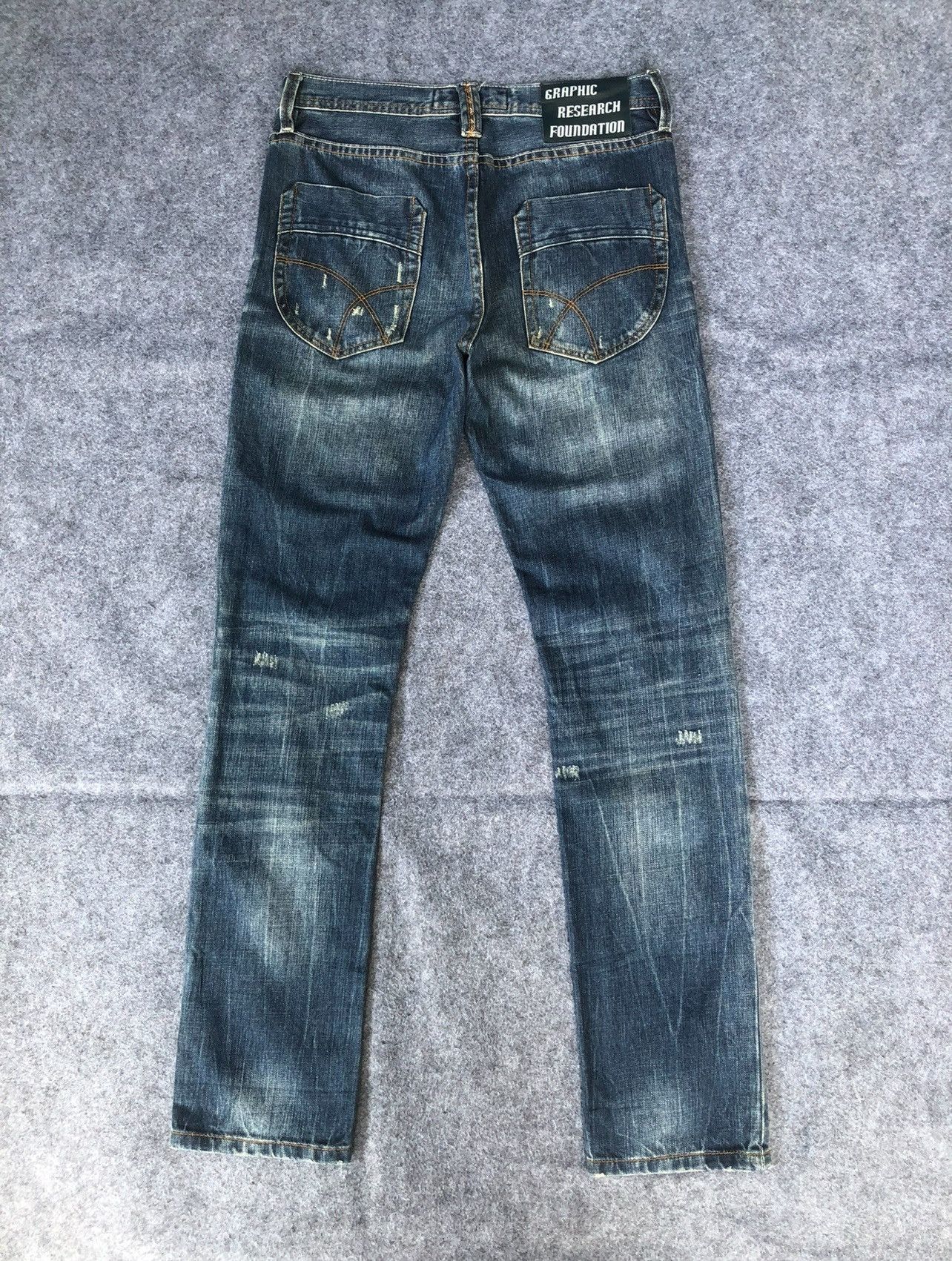 Japanese Brand Last Drop🔥🔥GRF Graphic Research Foundation Distressed Denim Size US 31 - 3 Thumbnail