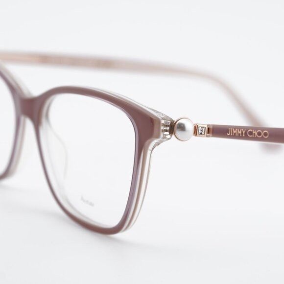 Jimmy Choo Jimmy Choo JC377 0Y9A 00 Eyeglasses Pearlized Nude 53mm Size ONE SIZE - 8 Thumbnail