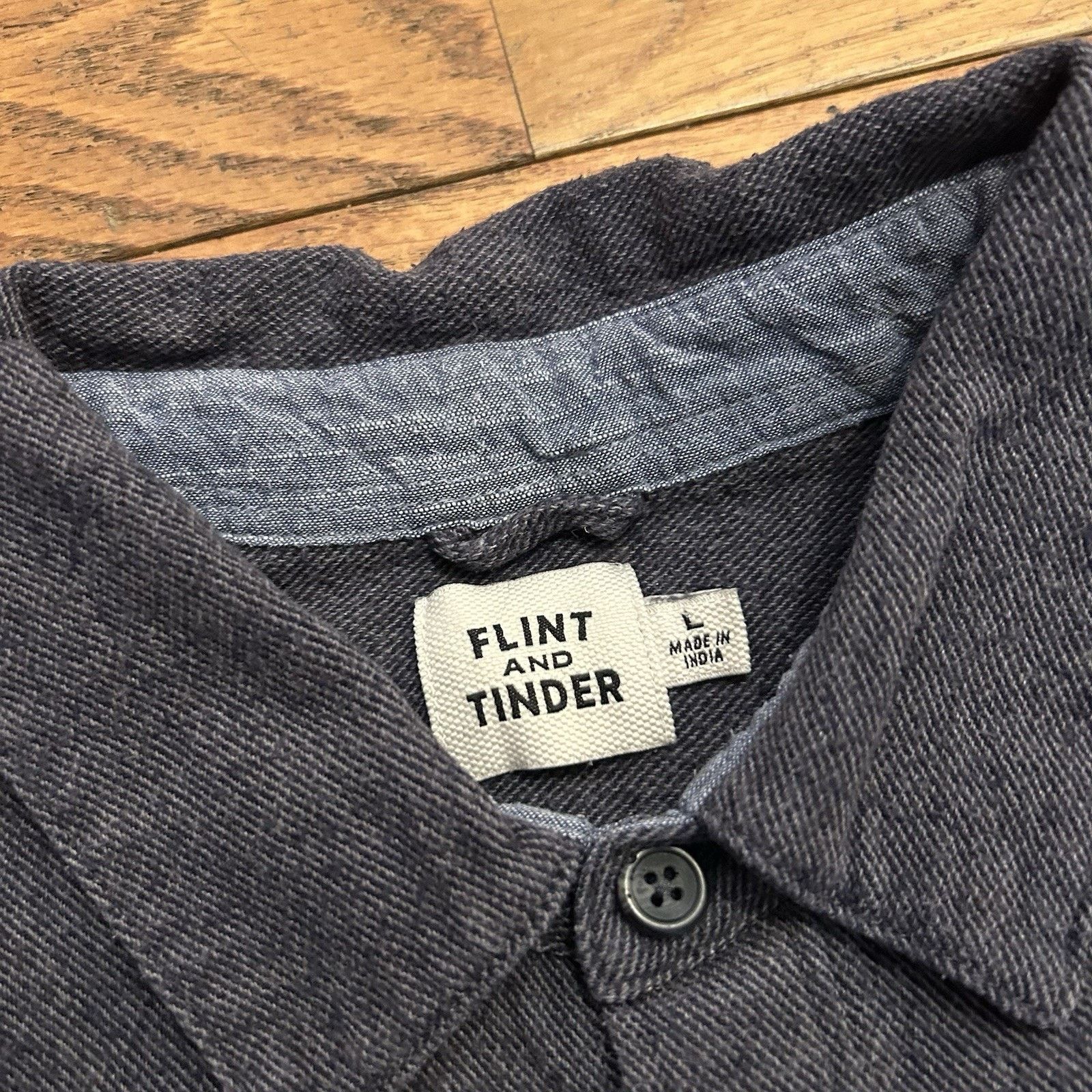 Flint And Tinder Flint And Tinder Grey Denim Button Up Work Shirt Large Size US L / EU 52-54 / 3 - 3 Thumbnail