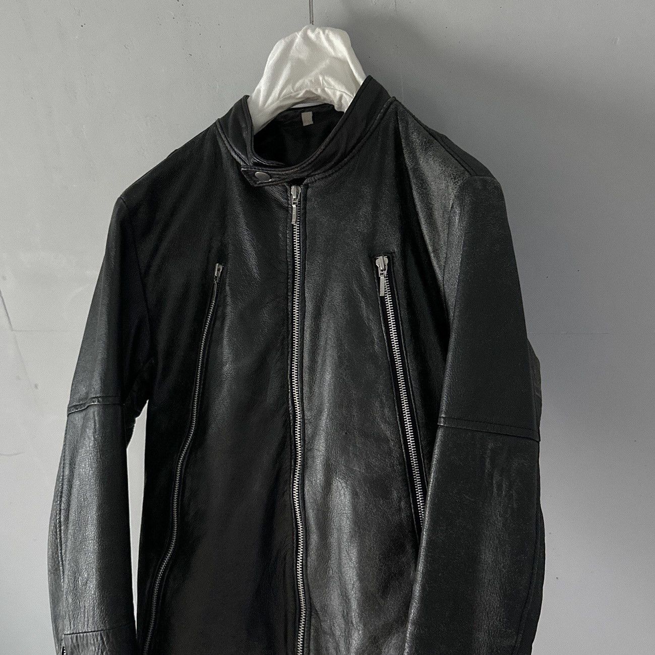 Maison Margiela × Vintage Used 5-Zip Leather Jacket / Margiela-Inspired Design Size XS / US 0-2 / IT 36-38 - 3 Thumbnail