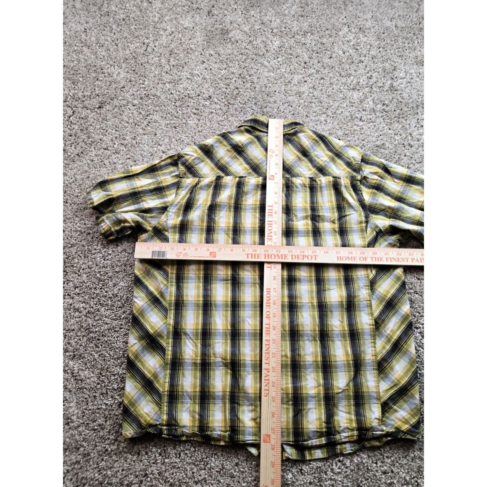 Prana prAna Shirt Large Mens Yellow Plaid Short Sleeve Cotton Pocket Front Button Up Size US L / EU 52-54 / 3 - 6 Thumbnail