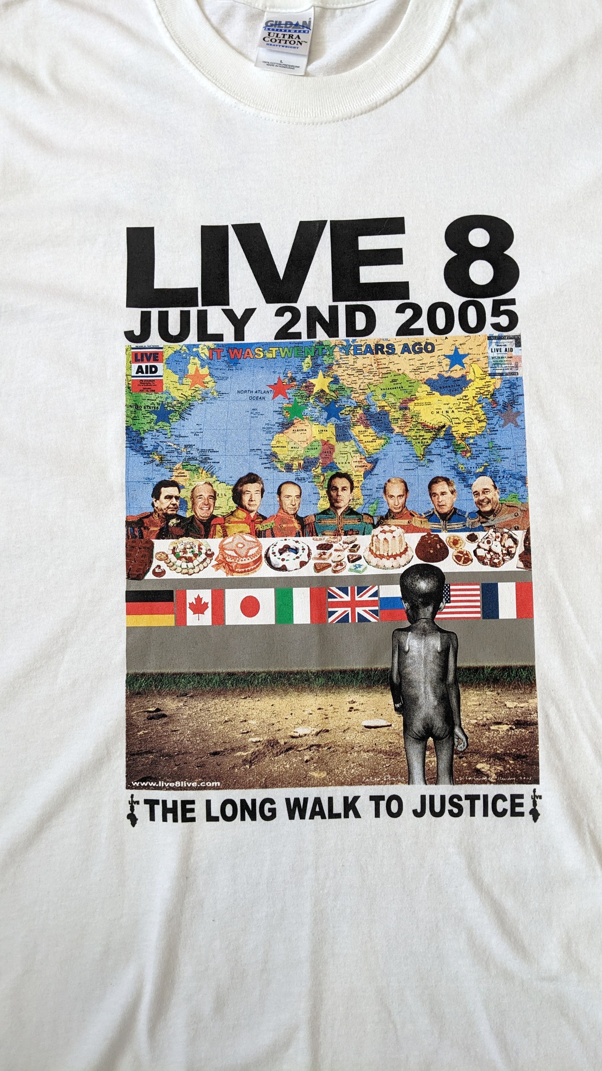 Gildan Vintage LIVE 8 Concert T-Shirt – July 2nd 2005 Size L Size US L / EU 52-54 / 3 - 2 Thumbnail