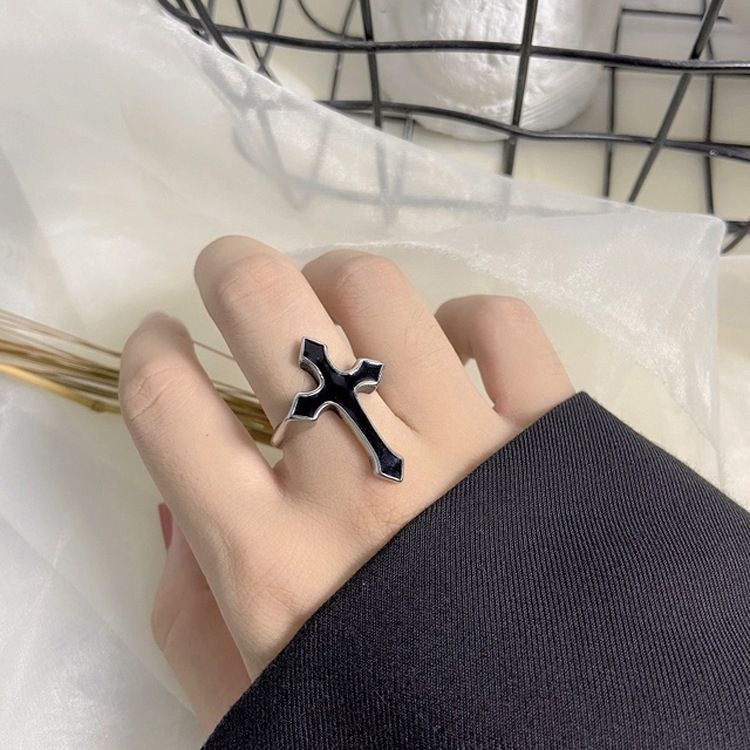 Jewelry Cross Dark Jewelry Rings Open Size Chrome Ring (Size 7-13) Size ONE SIZE - 5 Thumbnail