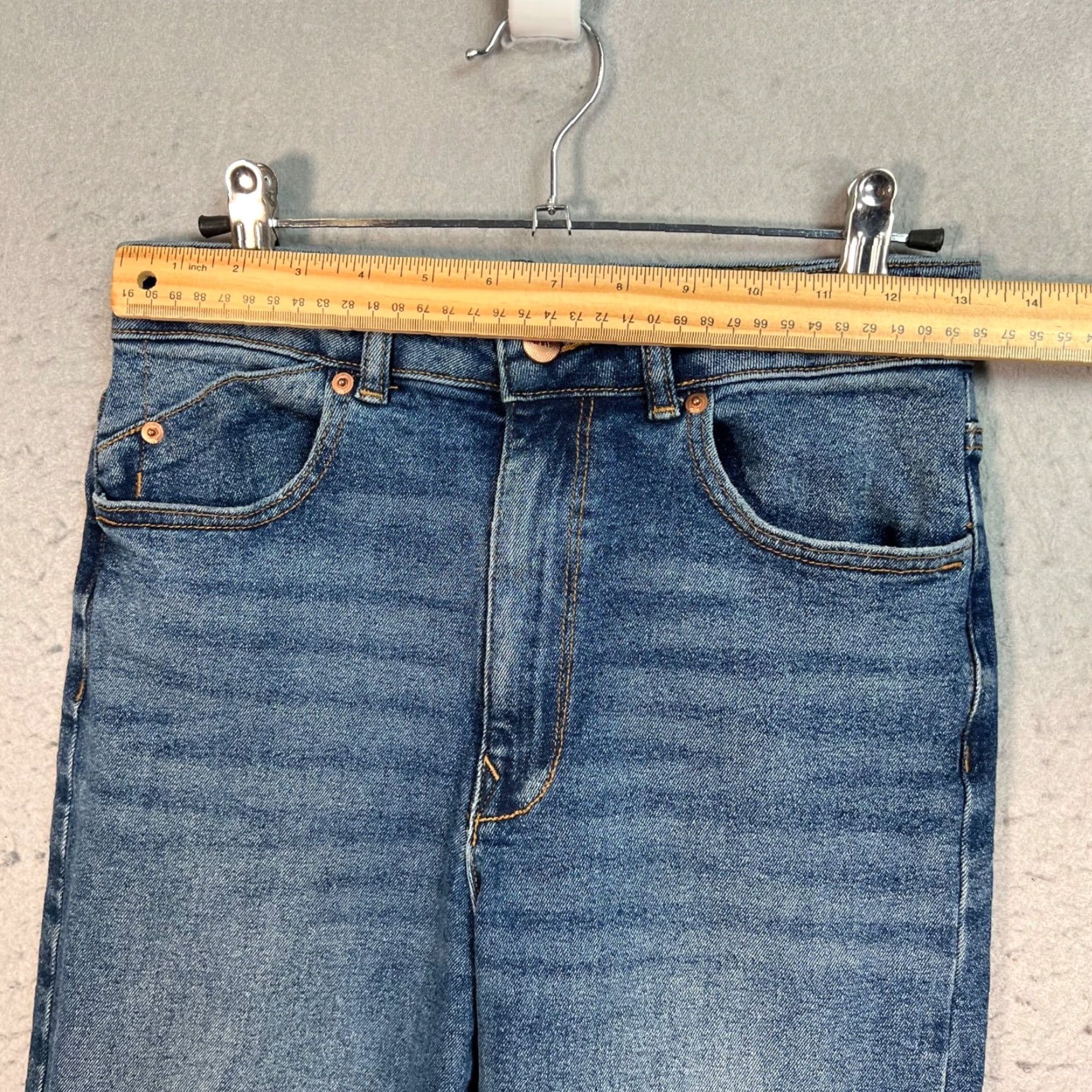 Zara VINTAGE Zara Womens Size 6 High-Waist Straight-Leg Denim Jeans Medium Wash Ankle Slit Size 28" / US 6 / IT 42 - 5 Thumbnail