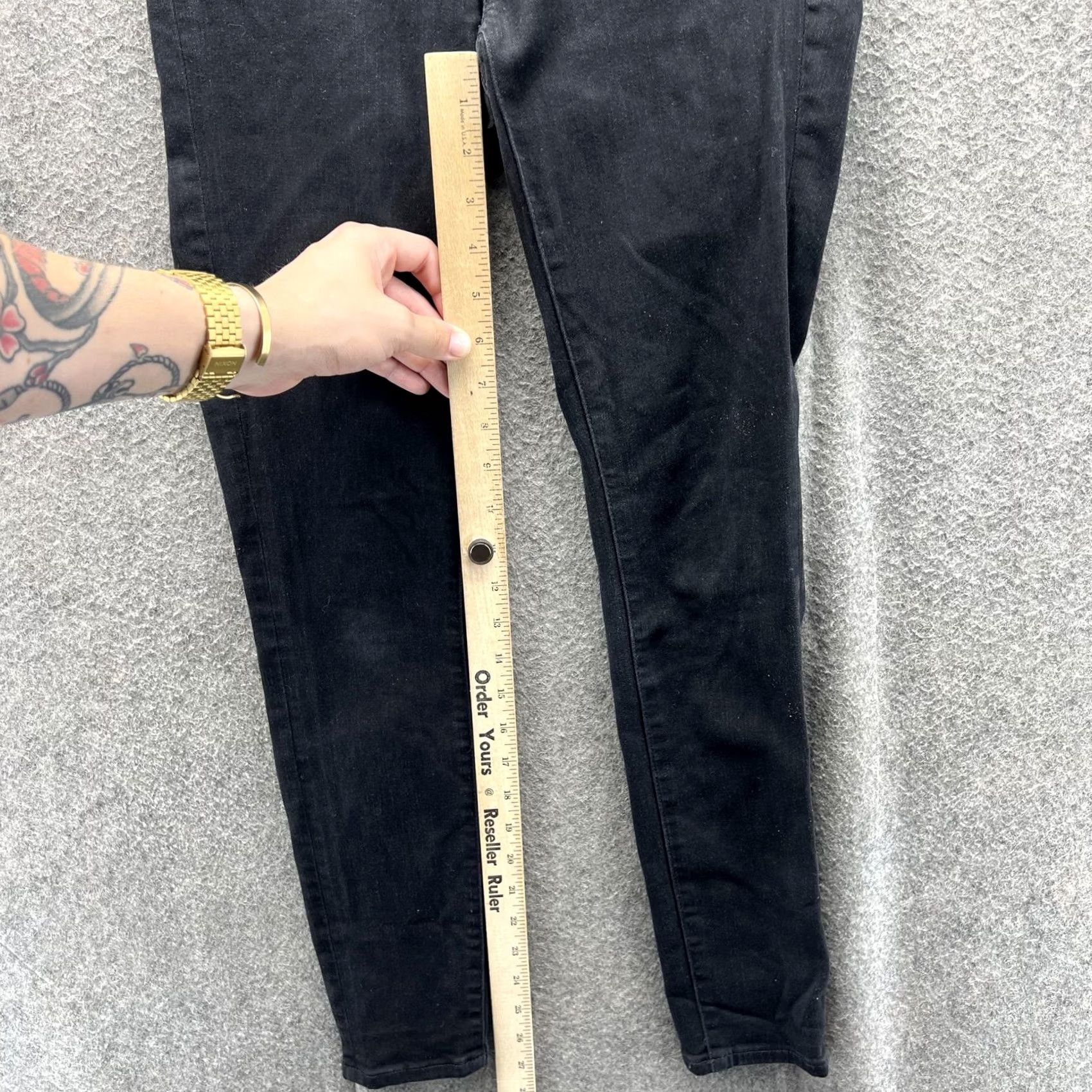 Madewell Madewell Jeans Womens 25 Black Roadtripper Skinny High Rise Stretch Denim Size 42" / US 20 - 3 Thumbnail