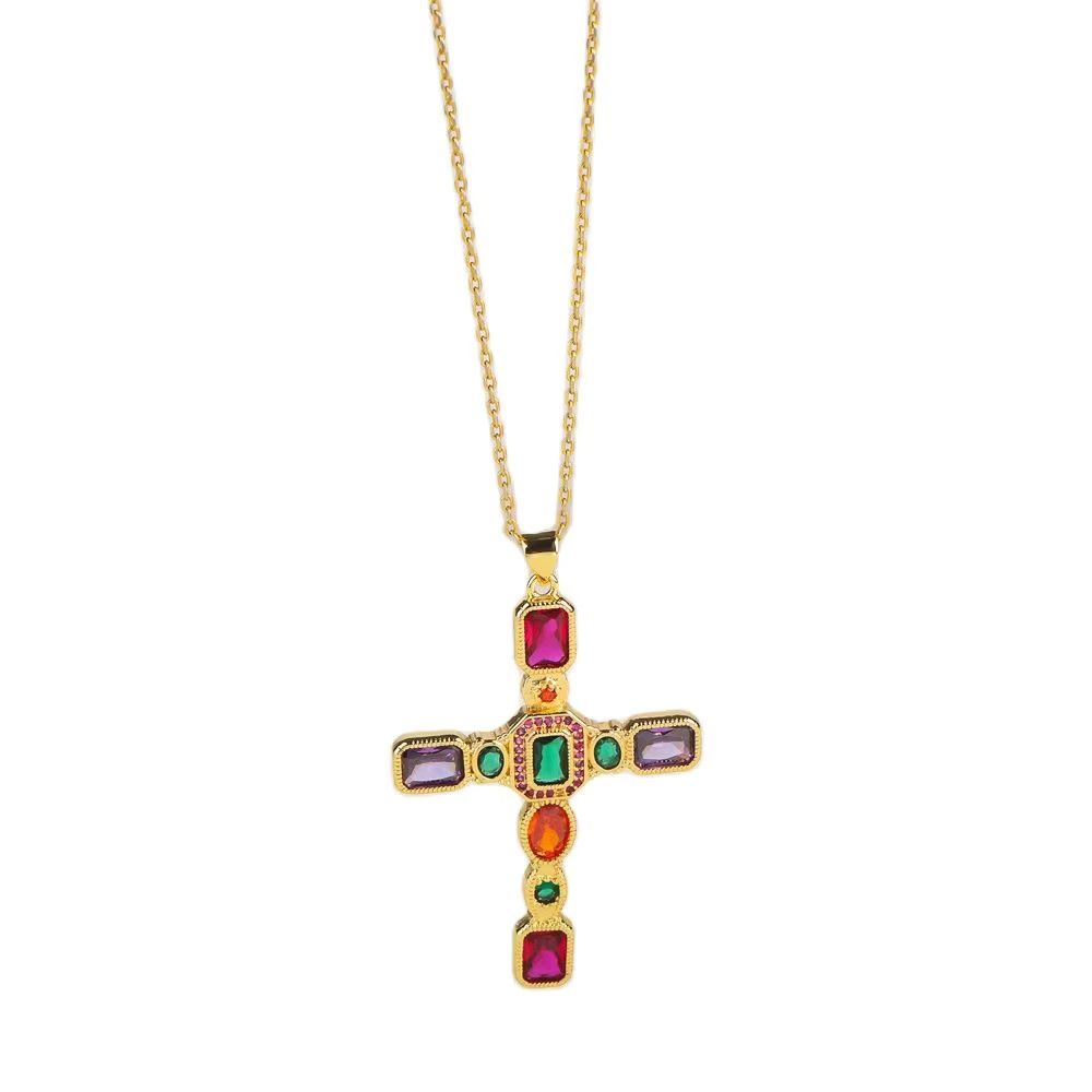 Jewelry Fashion Cross Crystal Necklaces Size ONE SIZE - 4 Thumbnail