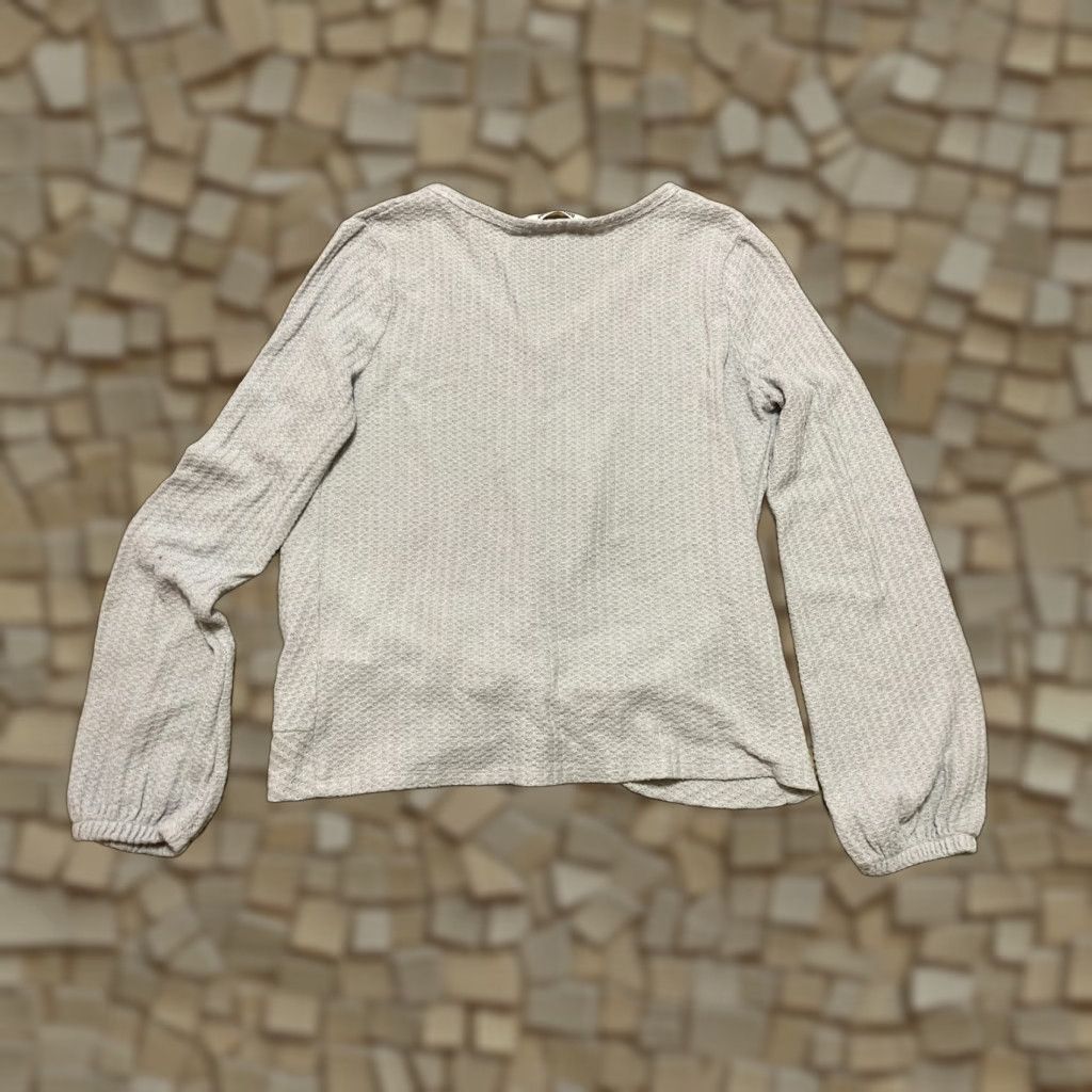 Doublet VINTAGE? No — Actually: Double Zero Sweater, Women's Size Small, White, V-neck, Long Sleeve, Pullover Size S / US 4 / IT 40 - 1 Thumbnail