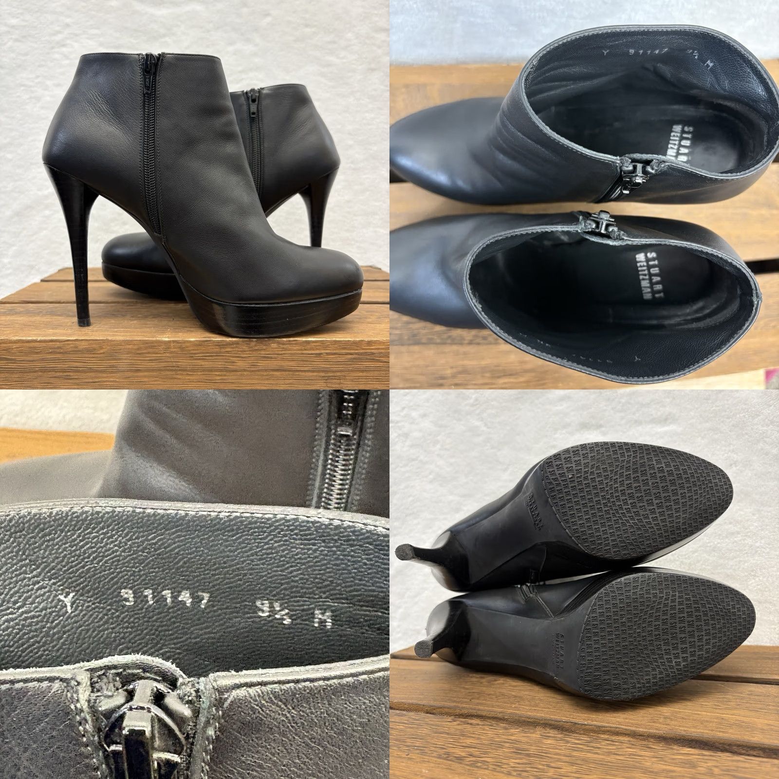 Stuart Weitzman Stuart Weitzman Boots Womens Black Ankle Napa Leather Platform Gran Booties Size US 10 / IT 40 - 8 Thumbnail