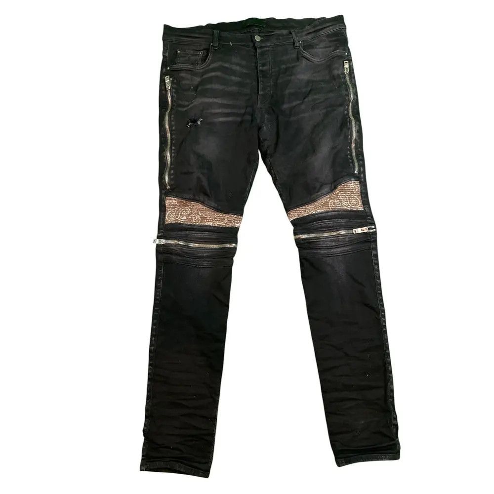 Amiri Amiri MX1 "Brown Paisley" Patch Black Jeans Size US 40 / EU 56 - 1 Preview