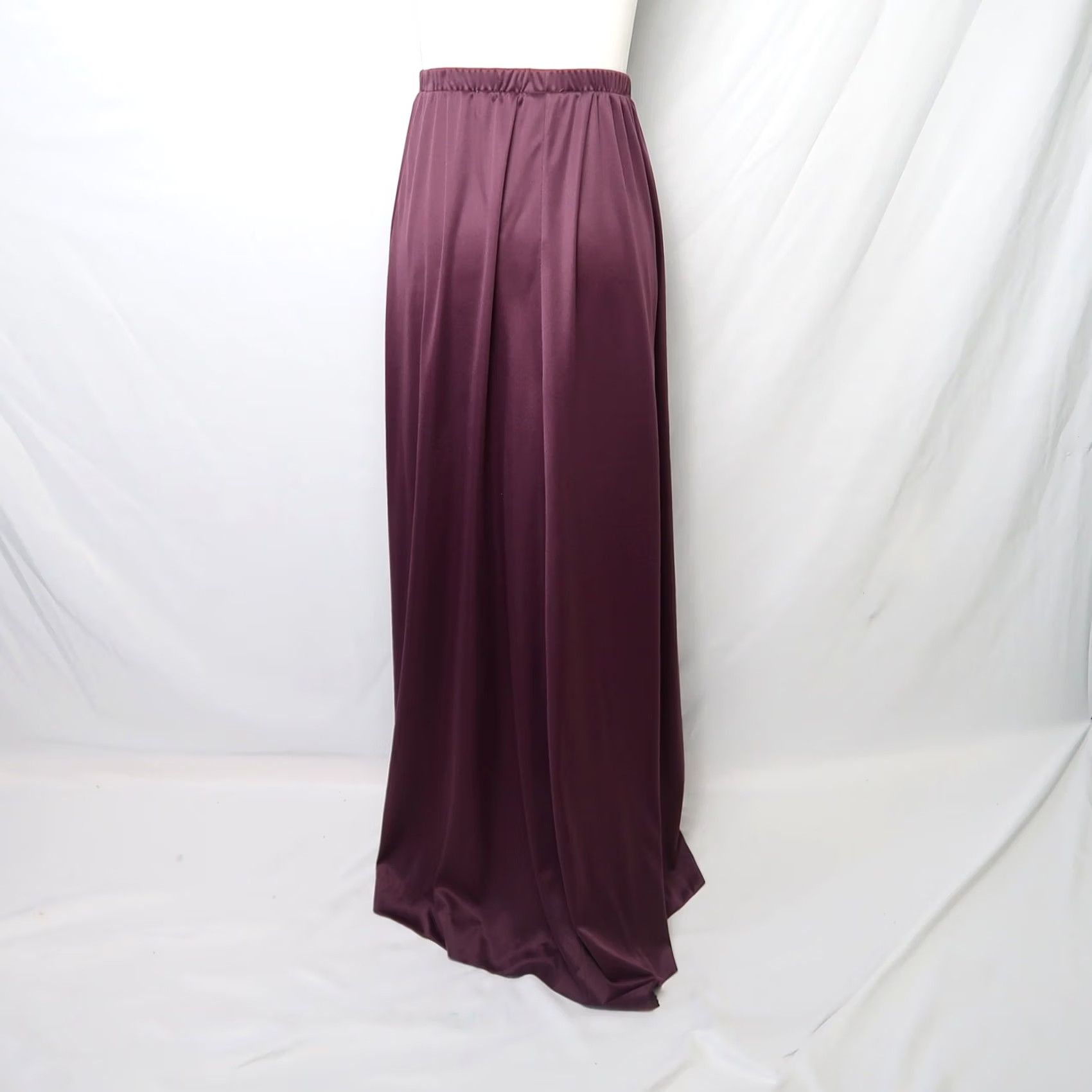 Vintage VINTAGE plum purple satin maxi skirt Small 90s Size 28" / US 6 / IT 42 - 3 Thumbnail