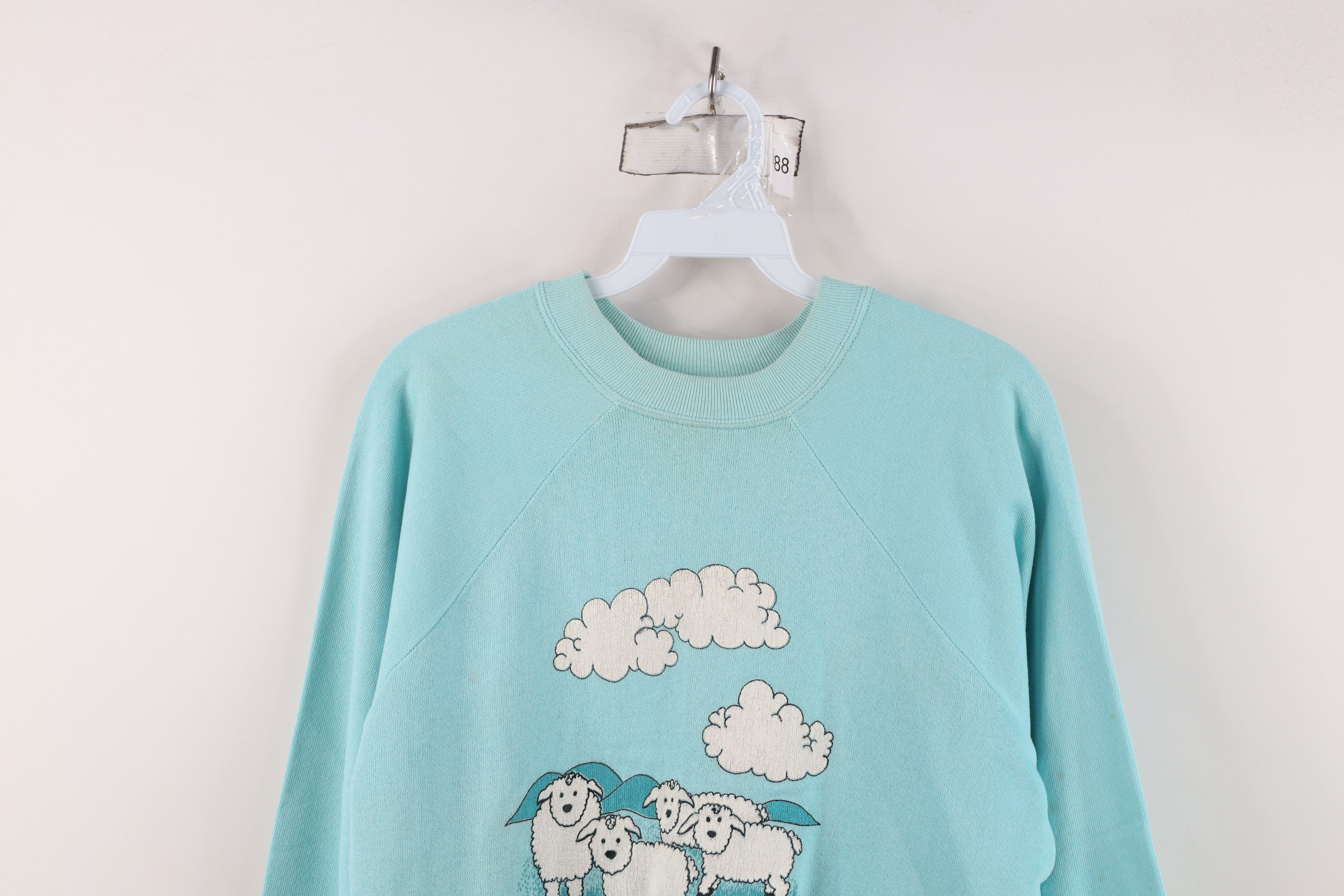 Vintage Vintage 70s 80s Michindoh Sheep Crewneck Sweatshirt Blue USA Size M / US 6-8 / IT 42-44 - 2 Thumbnail