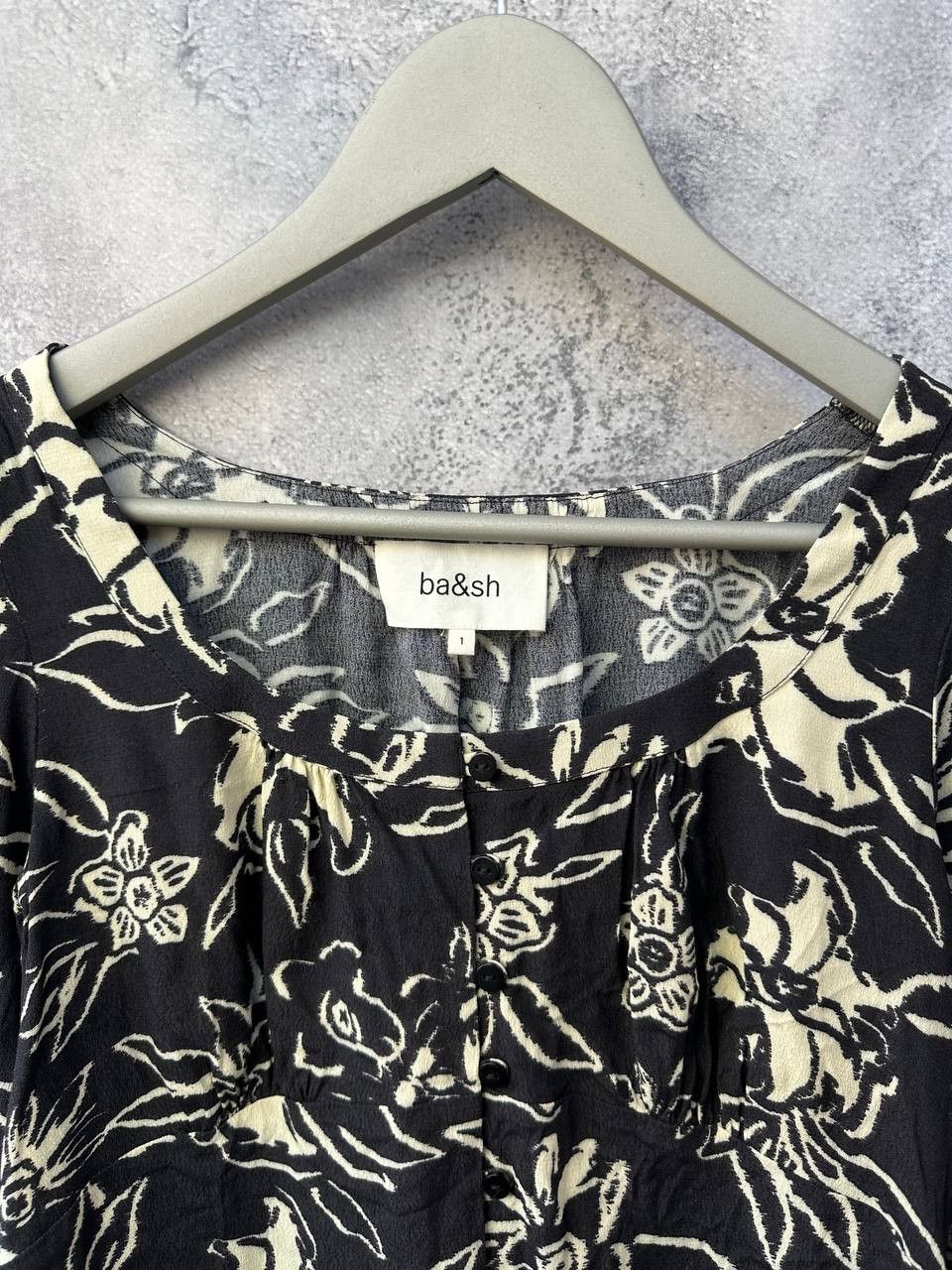 ba&sh RRP 150€ BA&SH Gathered Floral-Print Crepe Blouse Button Size S / US 4 / IT 40 - 5 Thumbnail