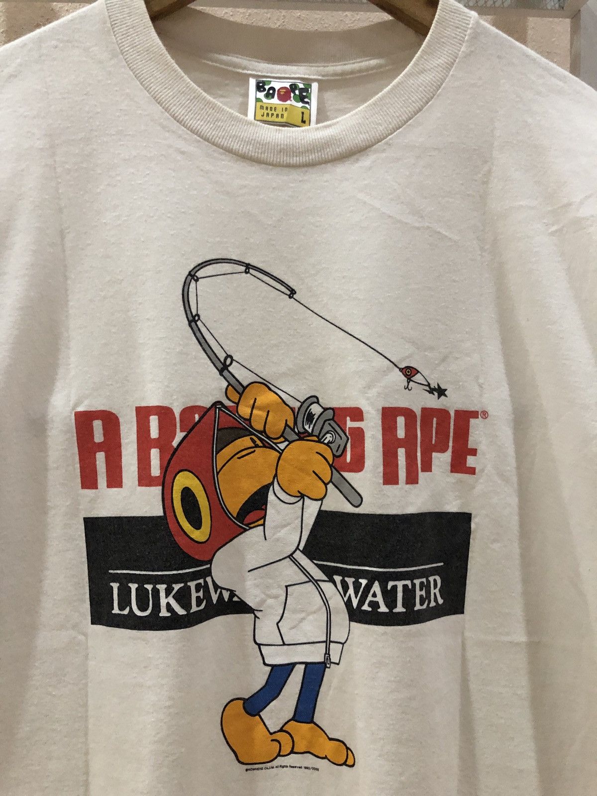Bape Vintage A Bathing Ape "Bape In Lukewarm Water" fishing tee Size US L / EU 52-54 / 3 - 3 Thumbnail