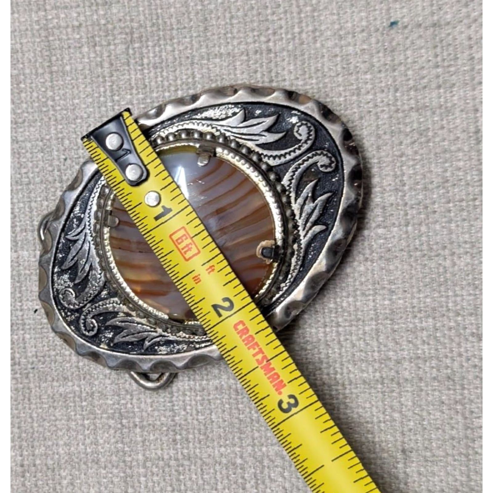 Vintage VINTAGE AGATE belt buckle Men Belt Buckle Western Cowboy Orange 70s pattern Mens Size ONE SIZE - 6 Thumbnail