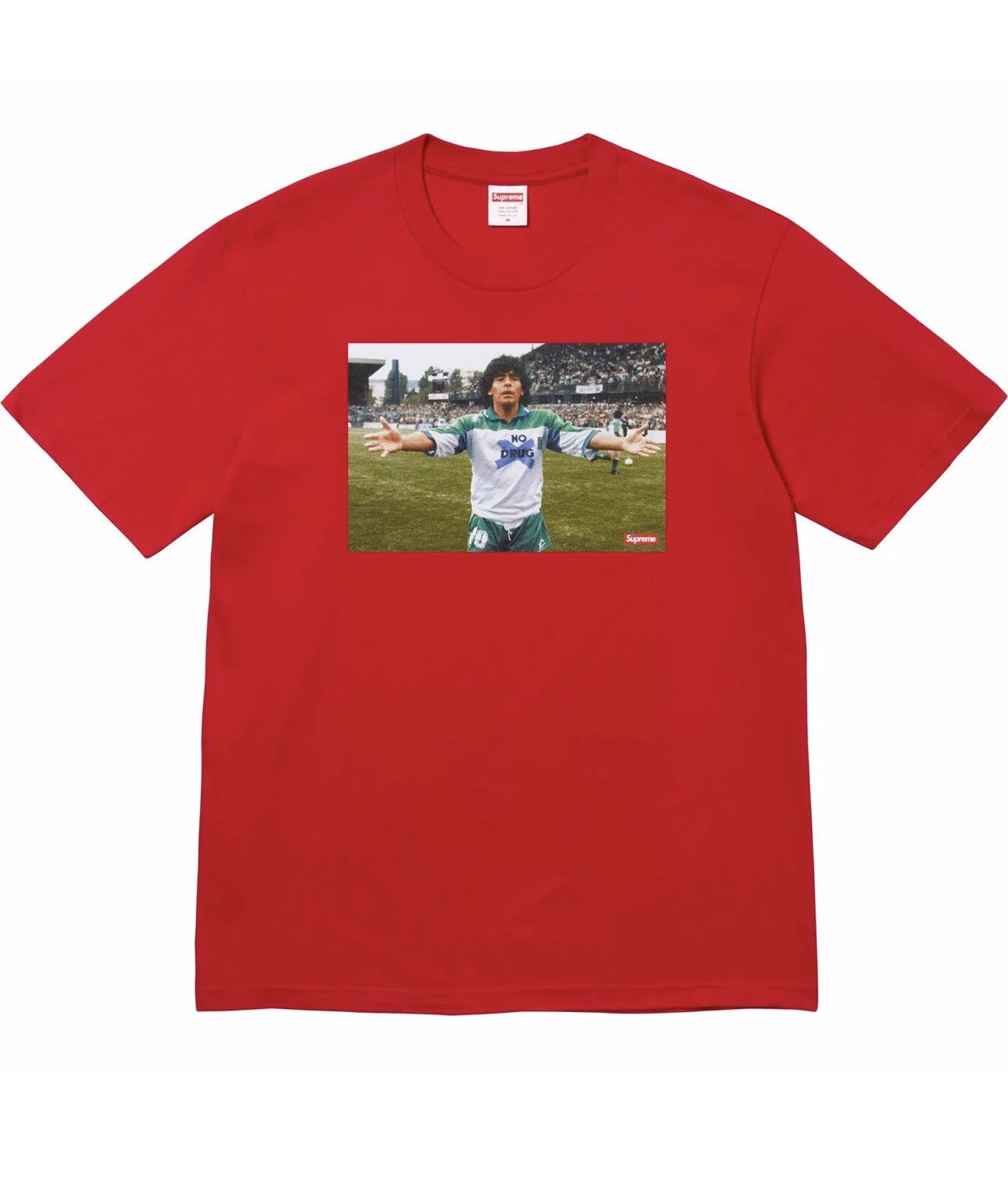 image of Supreme Maradona Tee in Red, Men's (Size Small)