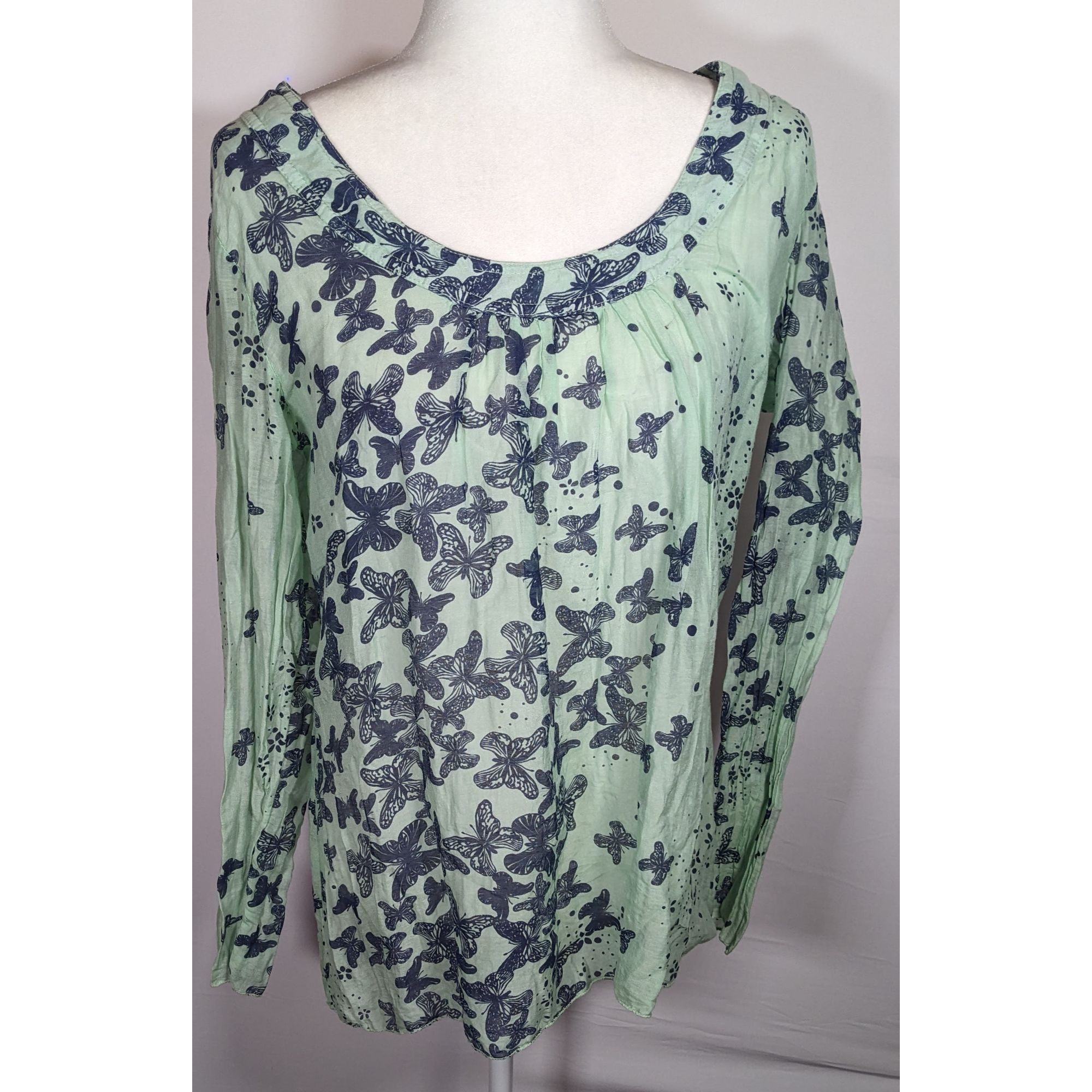 Other N & Willow Italy Bohemian Butterfly Blue And Green Top Size M / US 6-8 / IT 42-44 - 5 Thumbnail