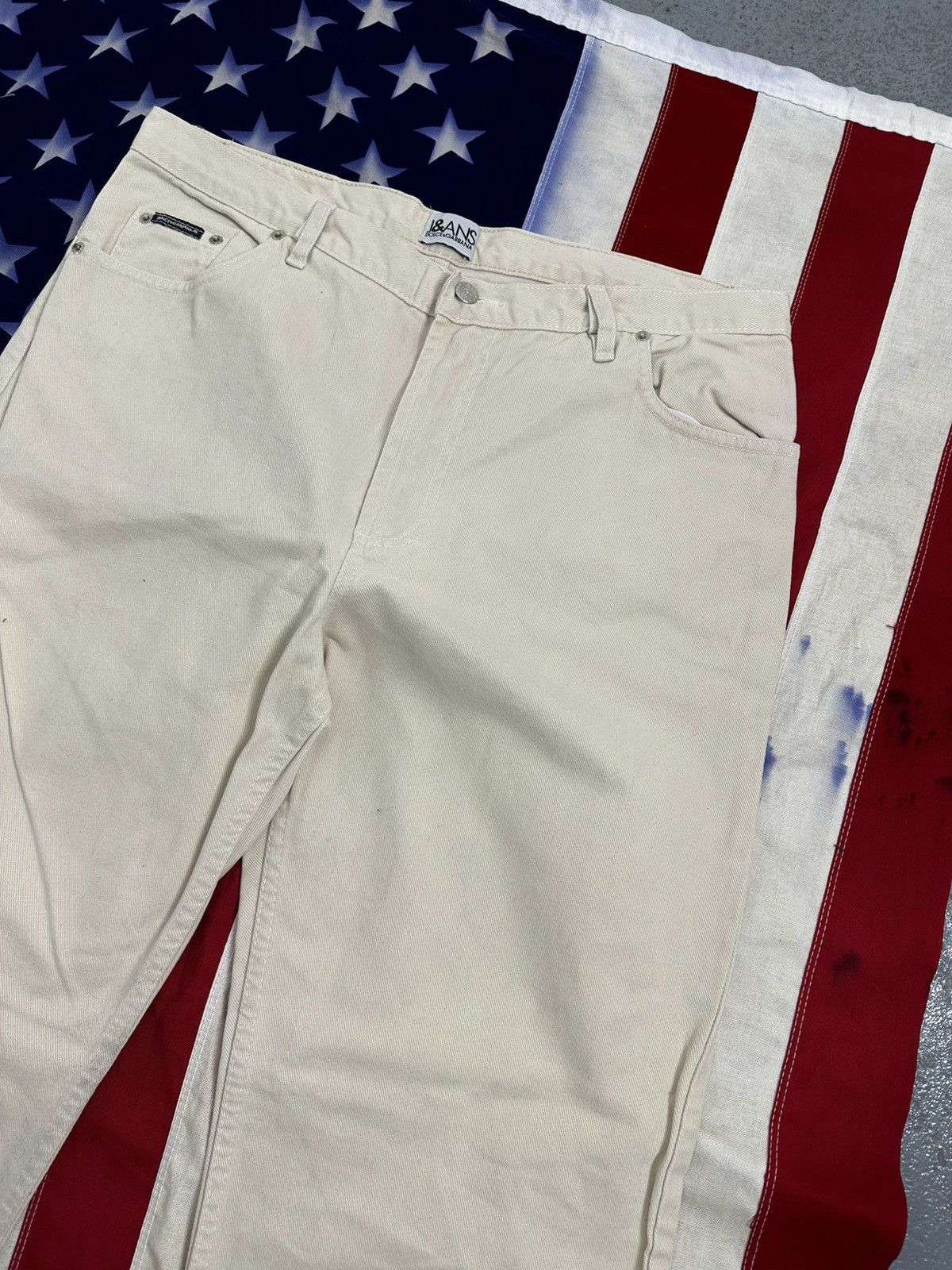 Dolce & Gabbana Vintage Dolce & Gabbana wide-leg jeans with a small logo Size 36" / US 14 / IT 50 - 4 Thumbnail