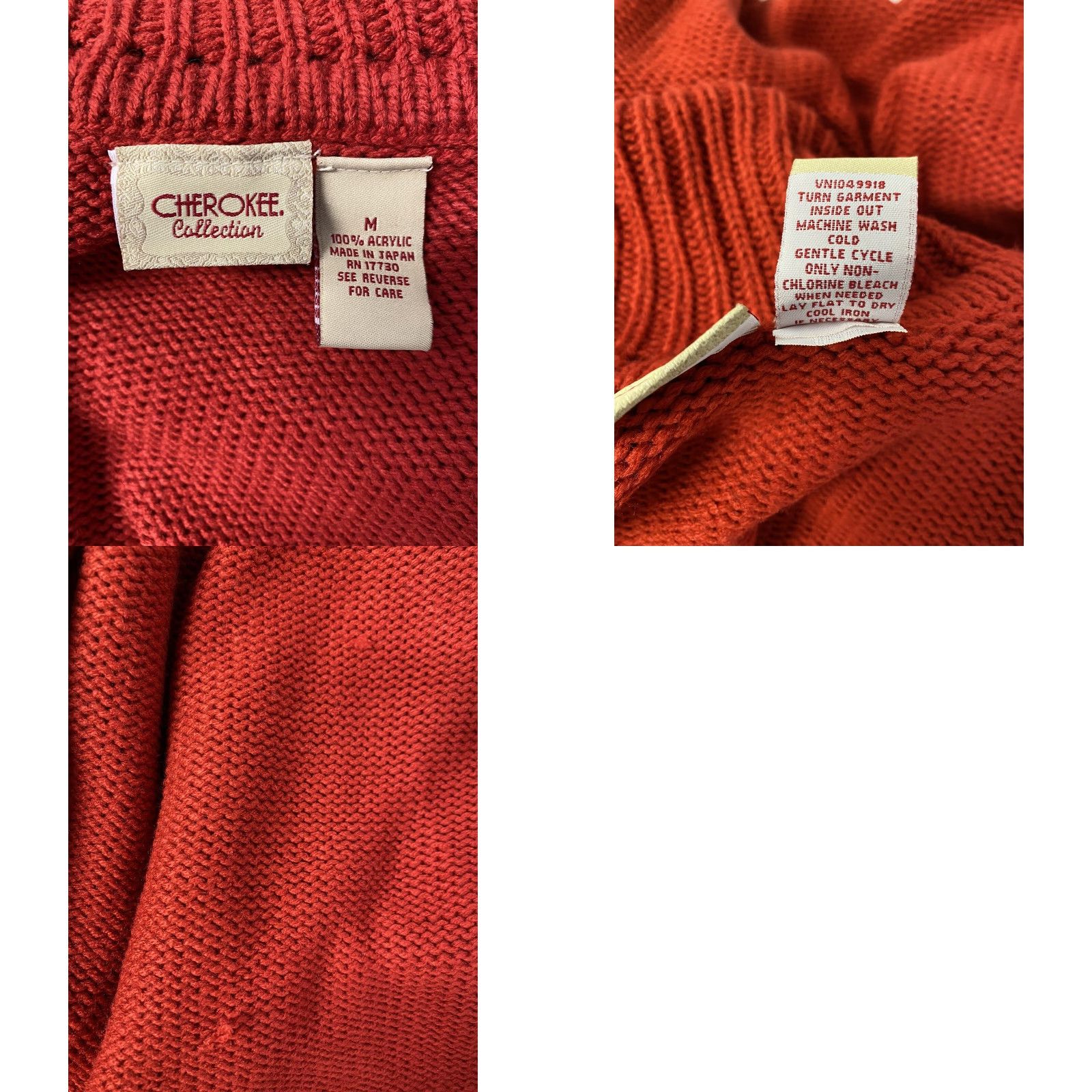 Cherokee VINTAGE Cherokee Collection Red Cable Knit Beaded Snowflake Turtleneck Sweater M Women Size M / US 6-8 / IT 42-44 - 8 Thumbnail