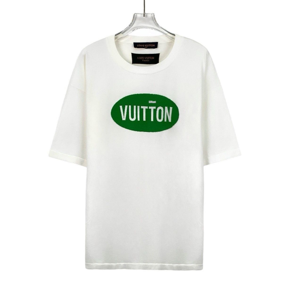 Louis Vuitton White Short-Sleeve Shirt with Green Oval Logo Size US L / EU 52-54 / 3 - 1 Thumbnail